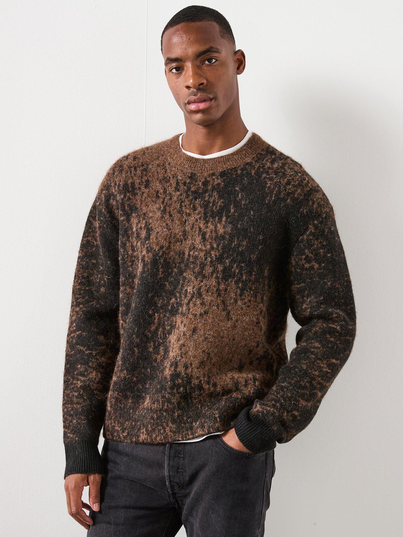 AllSaints All Saints Storm Long Sleeve Crew Neck Knitted Jumper - Brown