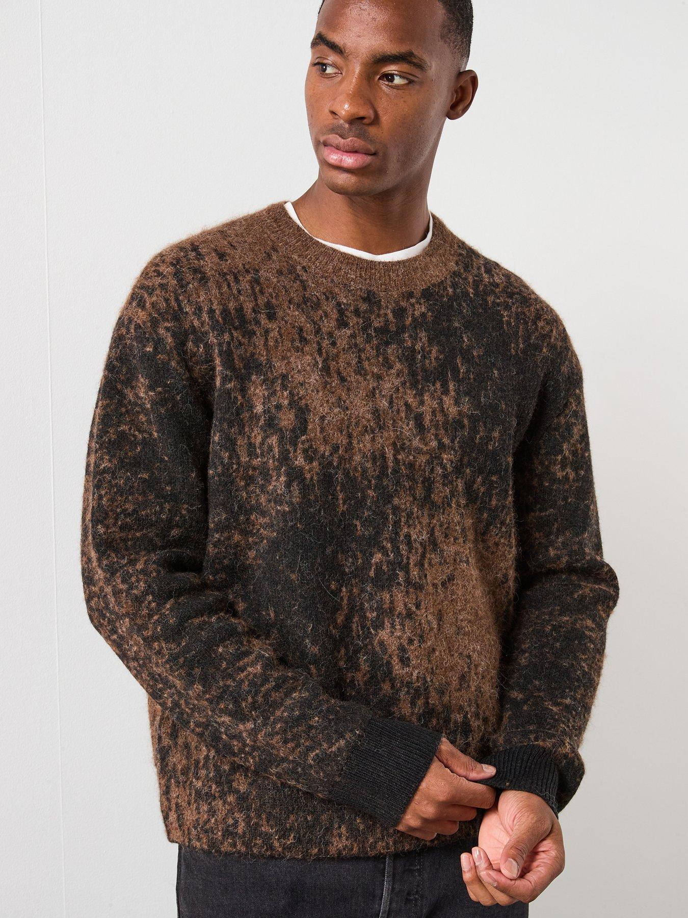 ALL SAINTS NAVY MENS KNITTED POLO JUMPER main image 1