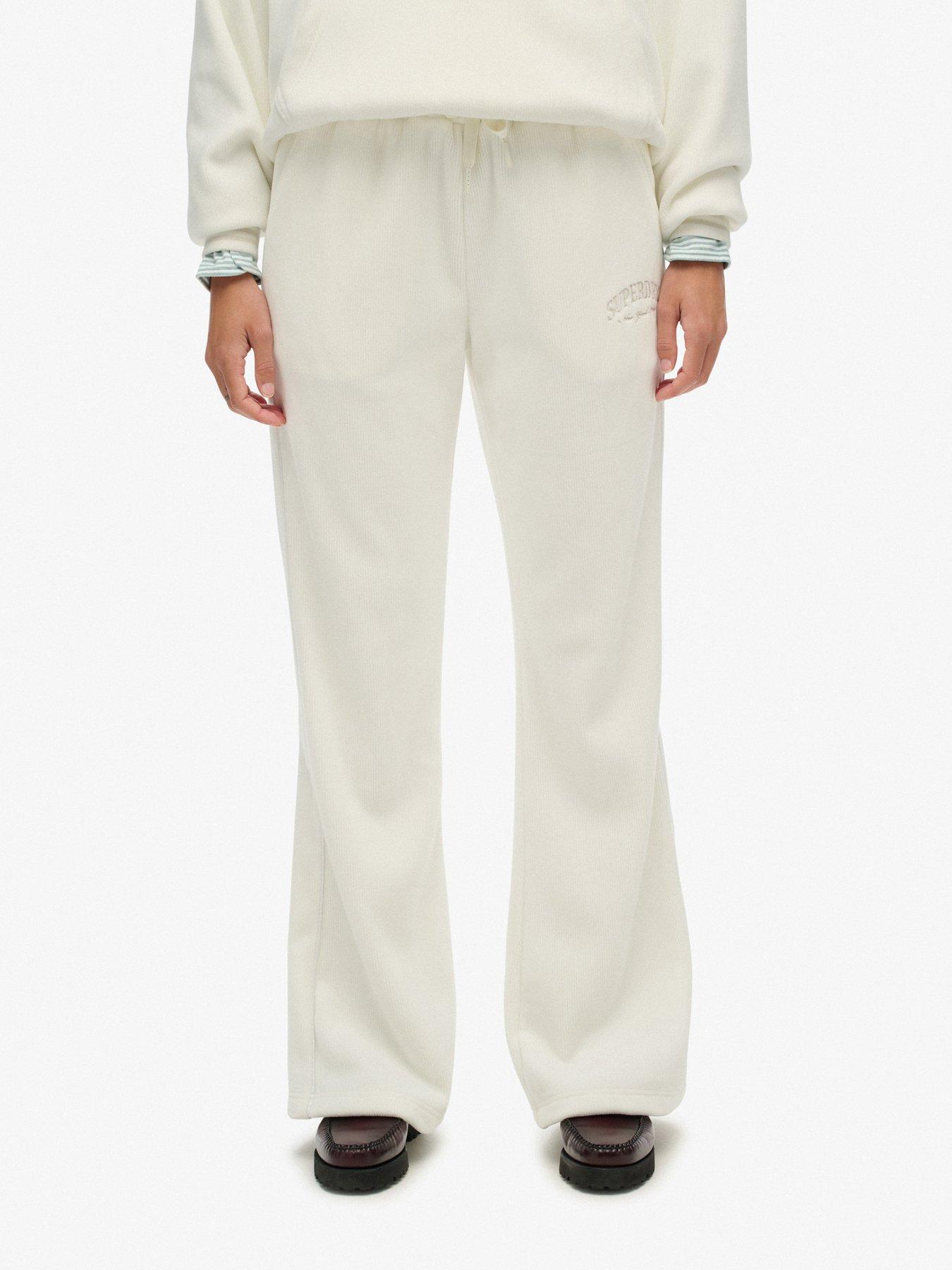 Superdry Country Club Velour Track Pant - Off White