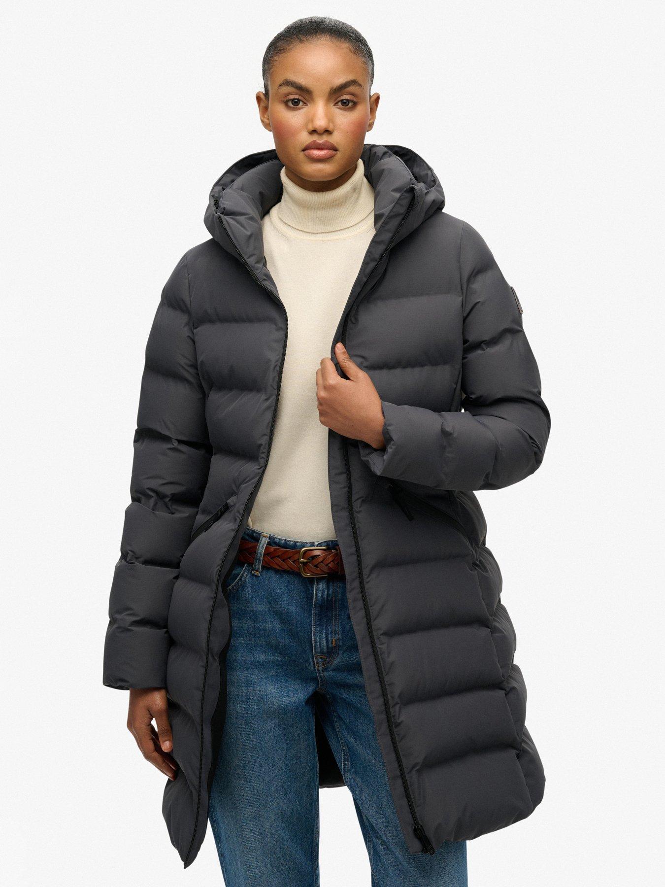 Superdry City Mid Padded Jacket - Ebony Black