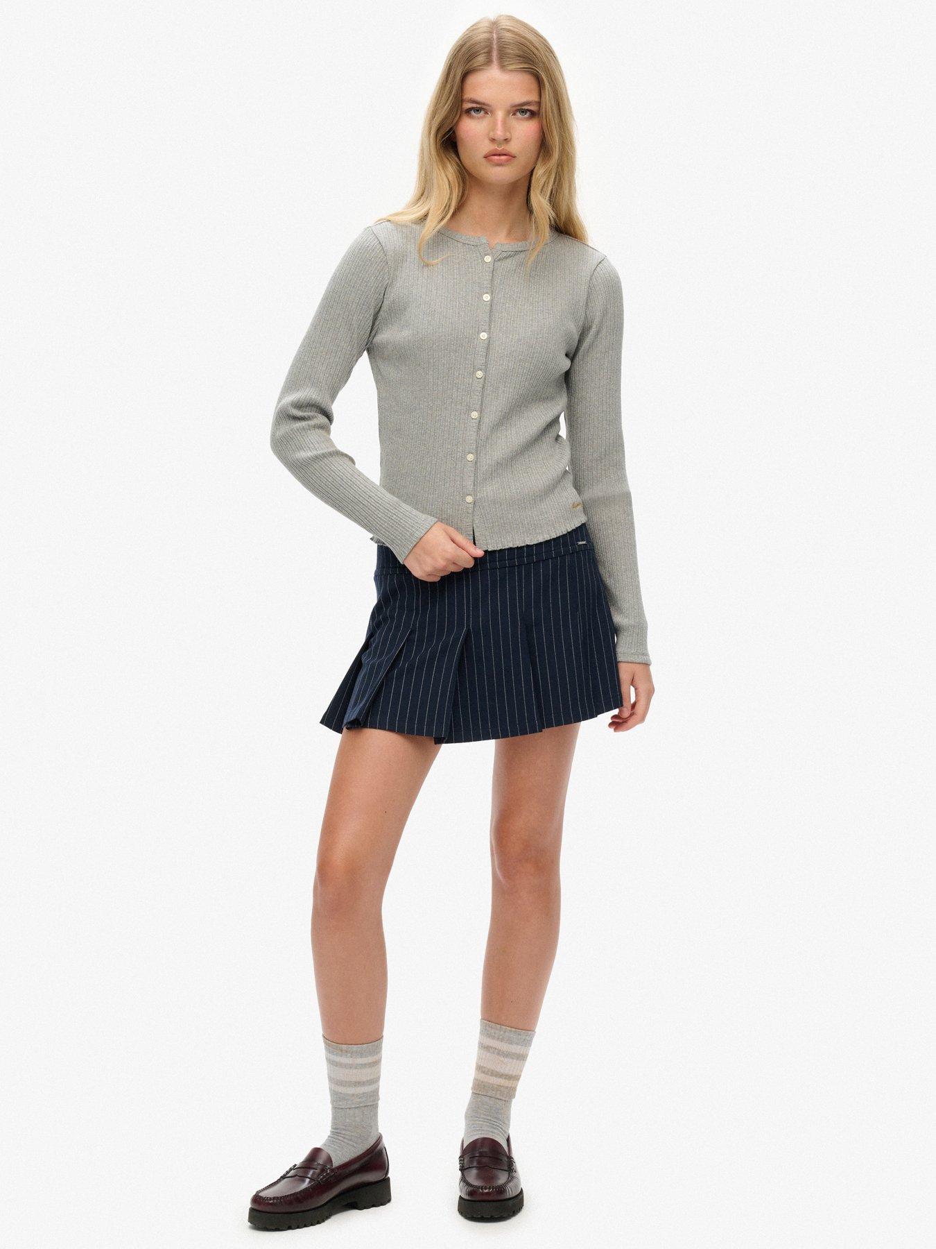 Image 3 of 5 of Superdry Essential Ribbed Cardigan - Marl Grey