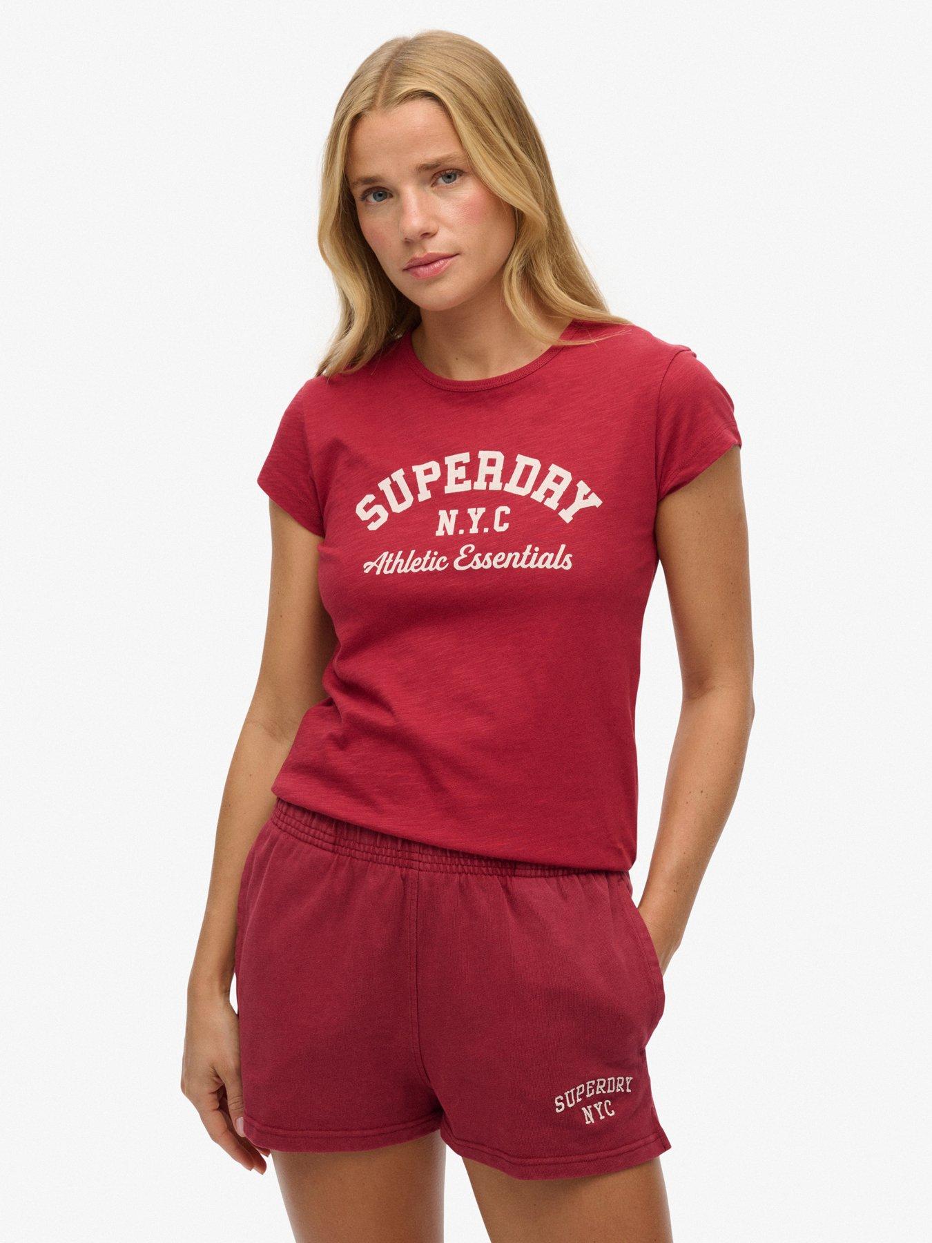 Superdry Athletic Essential Slub Tee - Bordeaux Red