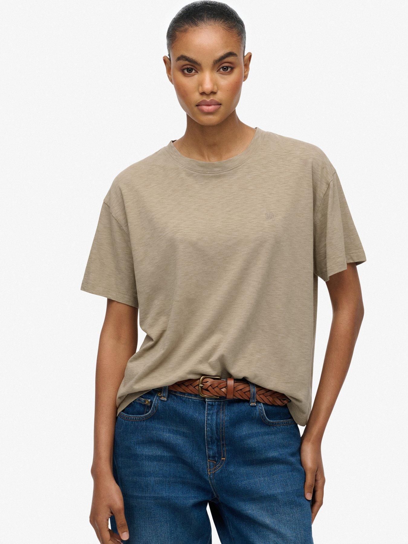 Superdry Studios Crew Tee - Winter Twig Beige