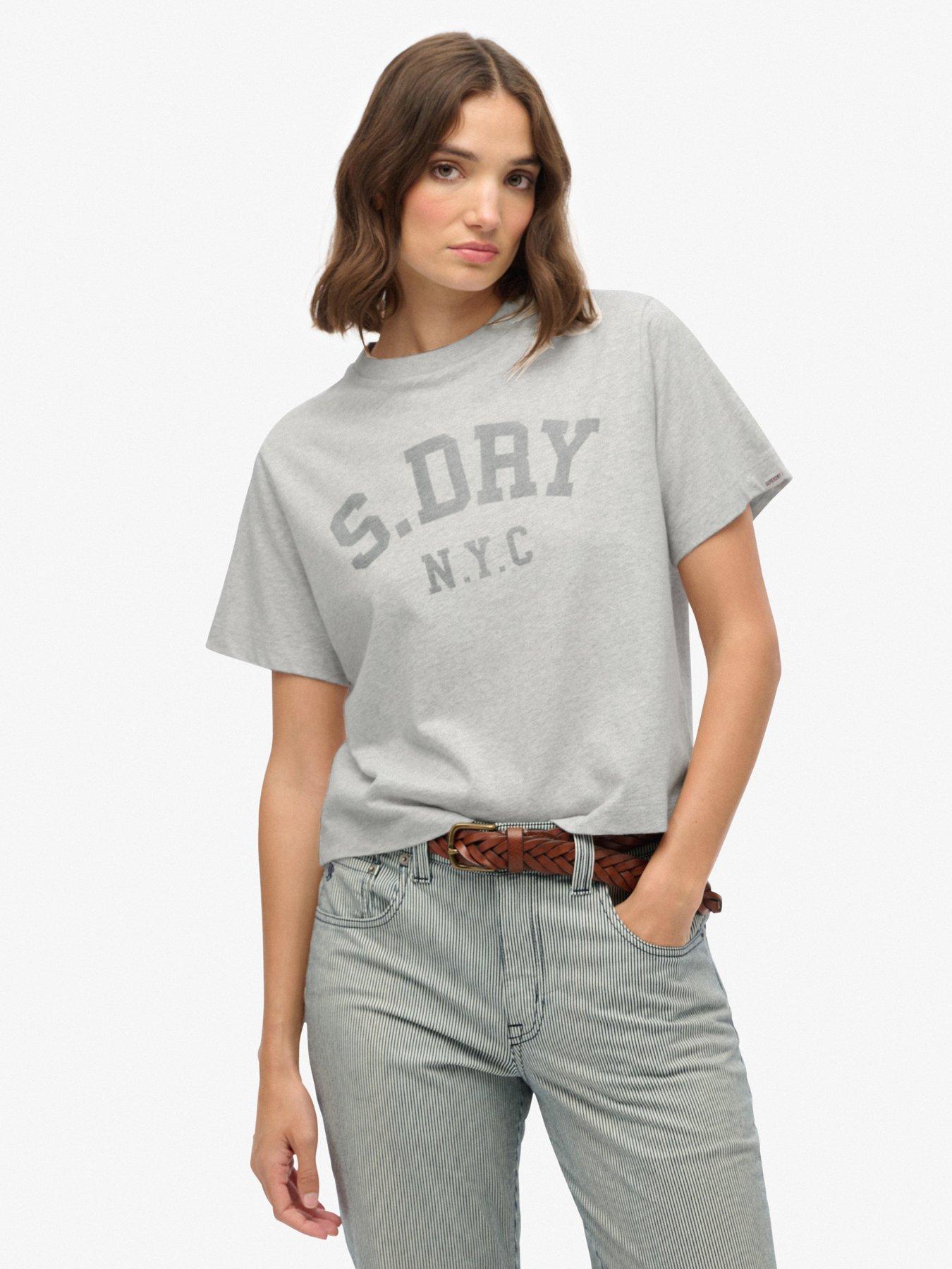 Superdry Athletic Essentials Loose Tee - Glacier Grey Marl