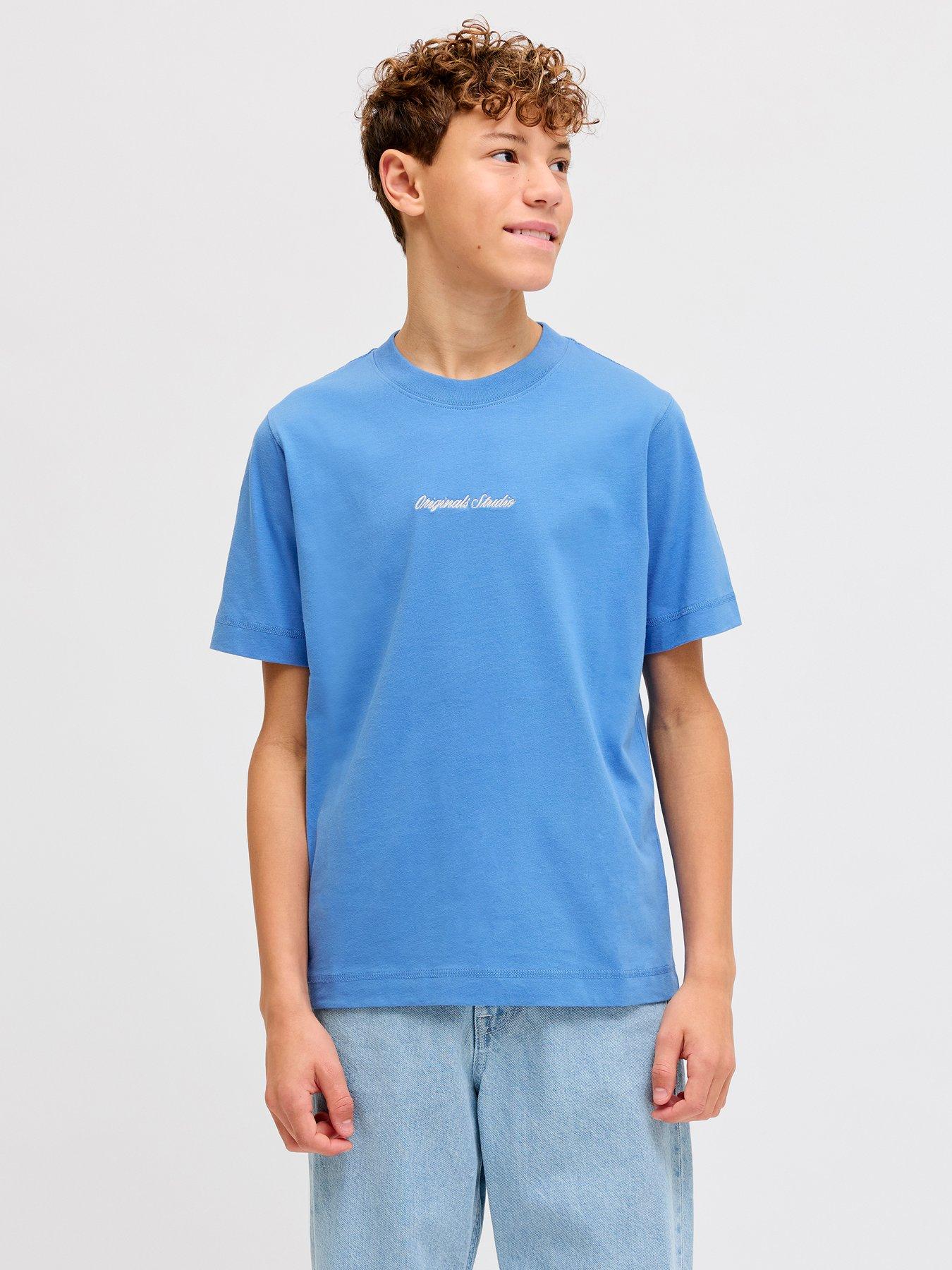 Jack & Jones Junior Boys Originals Studio Short Sleeve T-Shirt - Blue