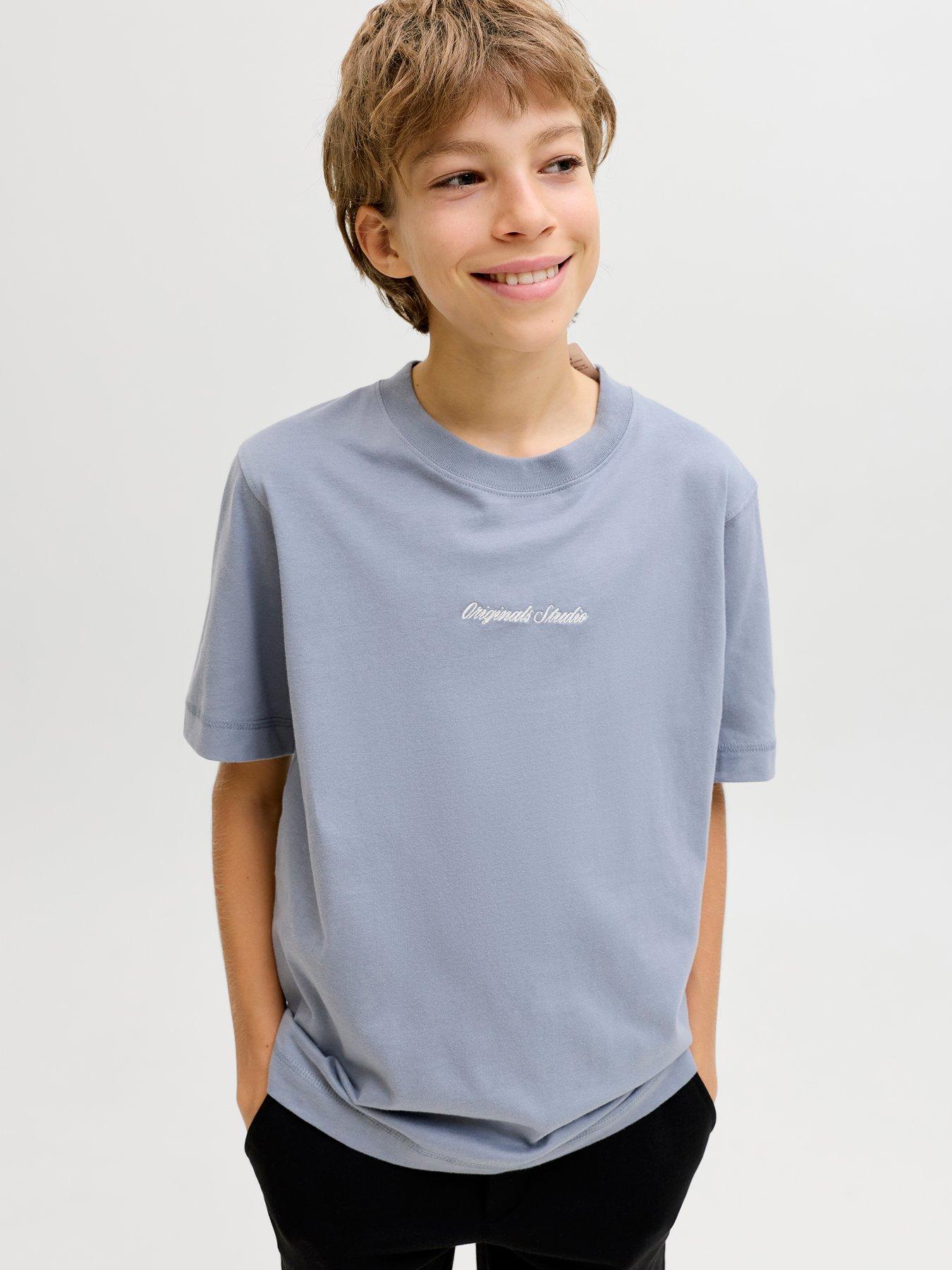 Jack & Jones Junior Boys Originals Studio Short Sleeve T-Shirt - Grey