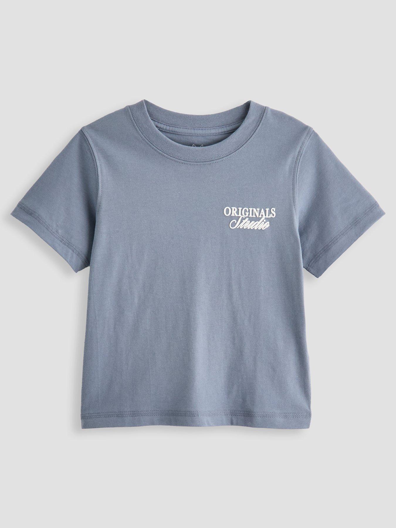 Jack & Jones Mini Younger Boys Norrebro Back Print Short Sleeve T-shirt - Grey