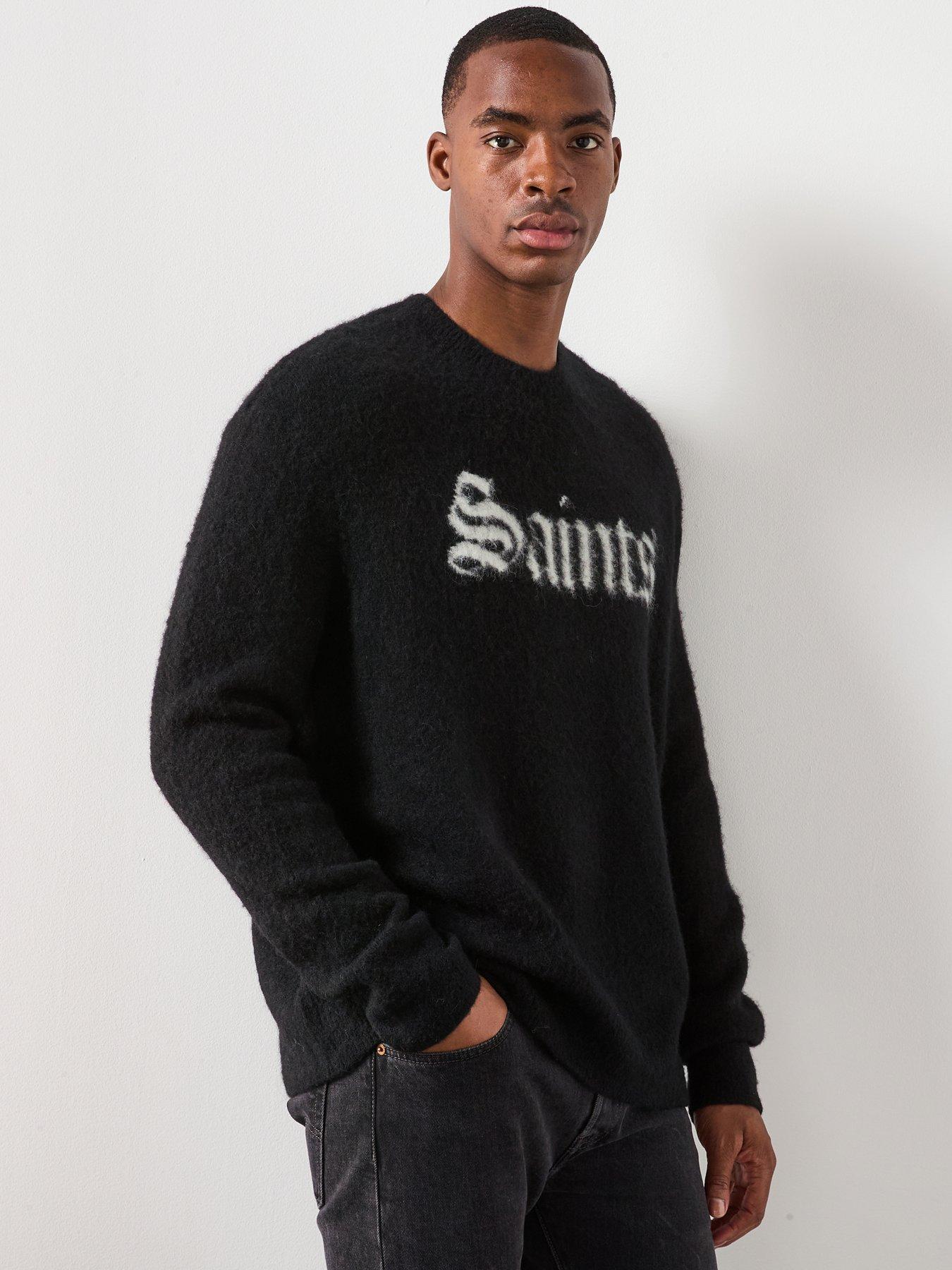 AllSaints All Saints And Sinners Graphic Knitted Jumper - Black/White