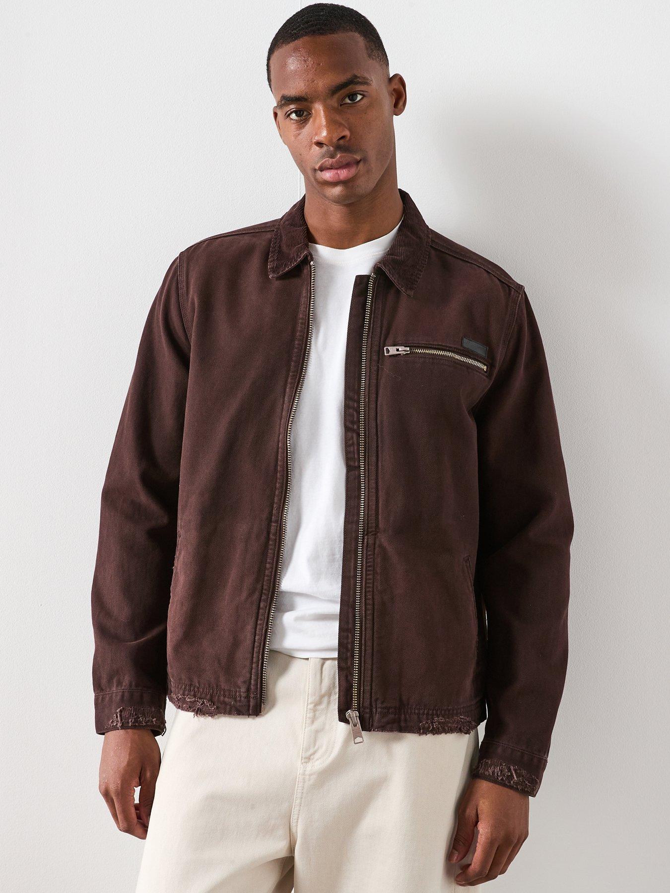 AllSaints Contract Cord Collar Cotton Jacket - Brown | Very