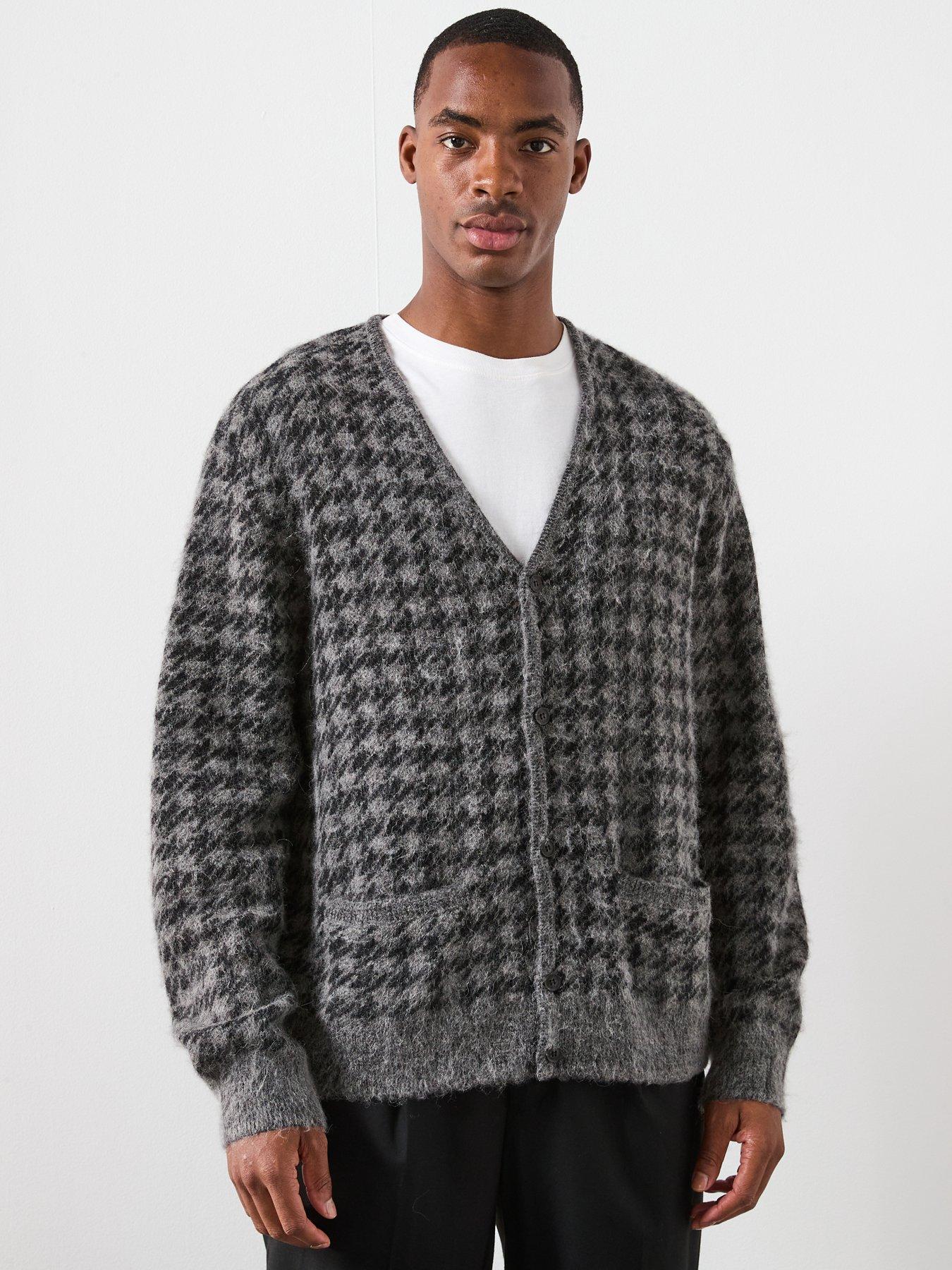 AllSaints Zain Fluffy Knitted Cardigan - Grey