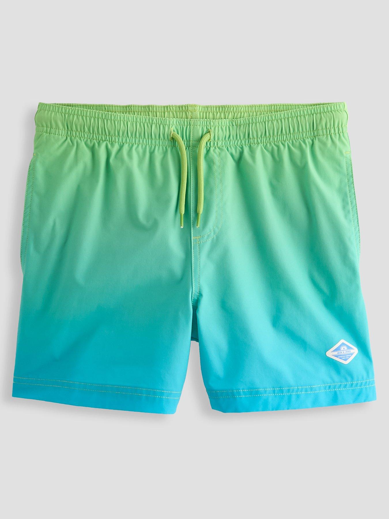 Jack & Jones Junior Boys Horizon Dip Dye Swim Shorts - Bright Lime Green