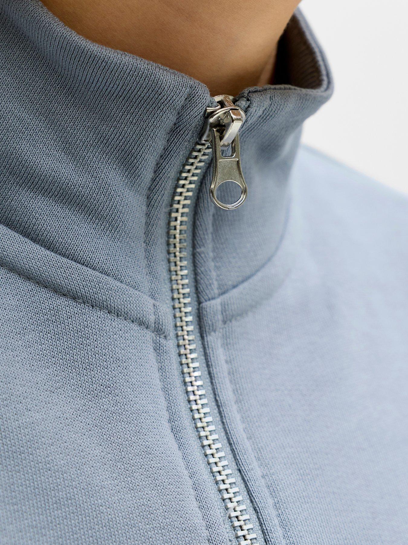 Image 4 of 6 of Jack & Jones Junior Boys Embroidered 1/2 Neck Sweatshirt - Tradewinds Grey