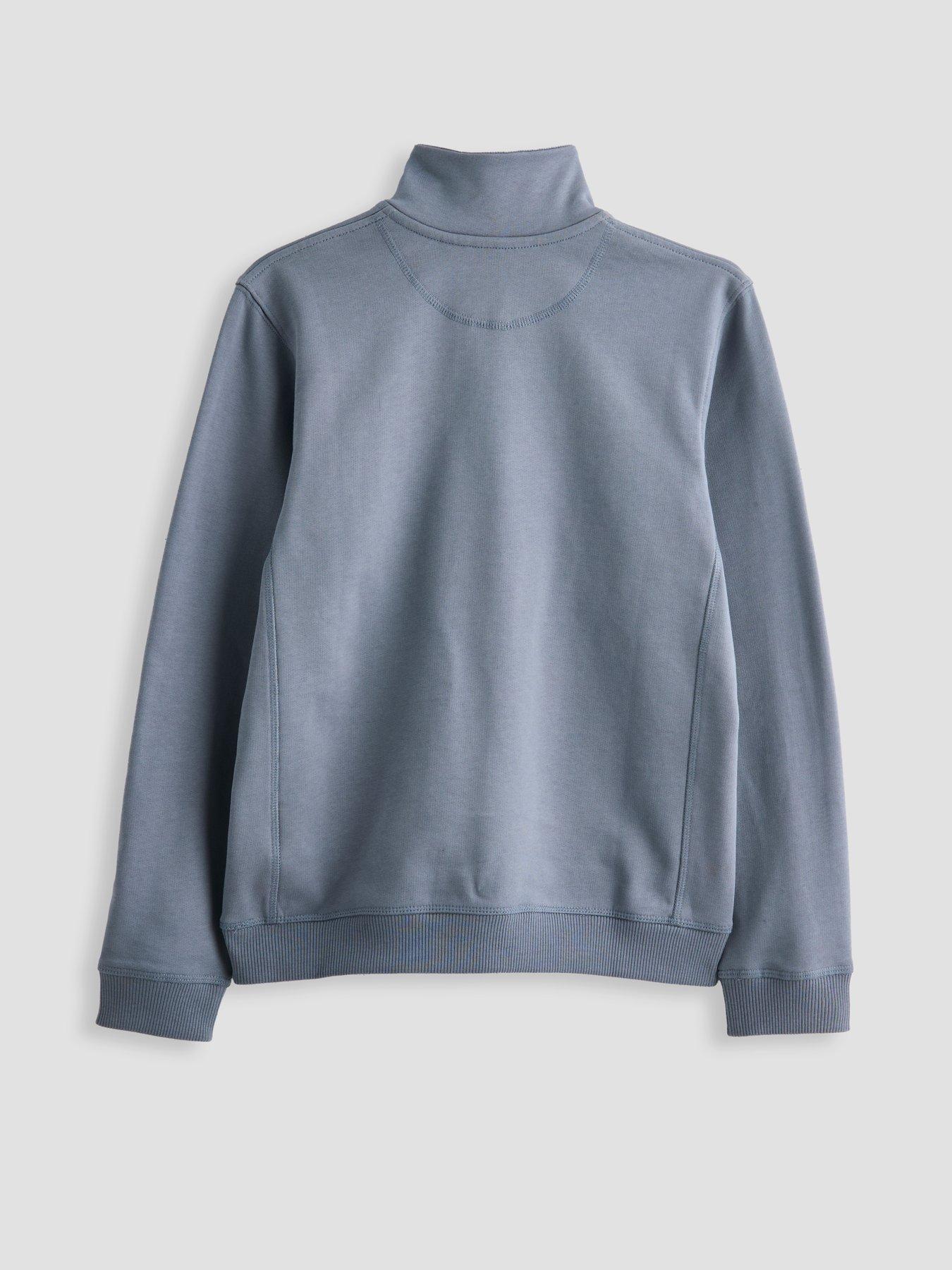 Image 6 of 6 of Jack & Jones Junior Boys Embroidered 1/2 Neck Sweatshirt - Tradewinds Grey