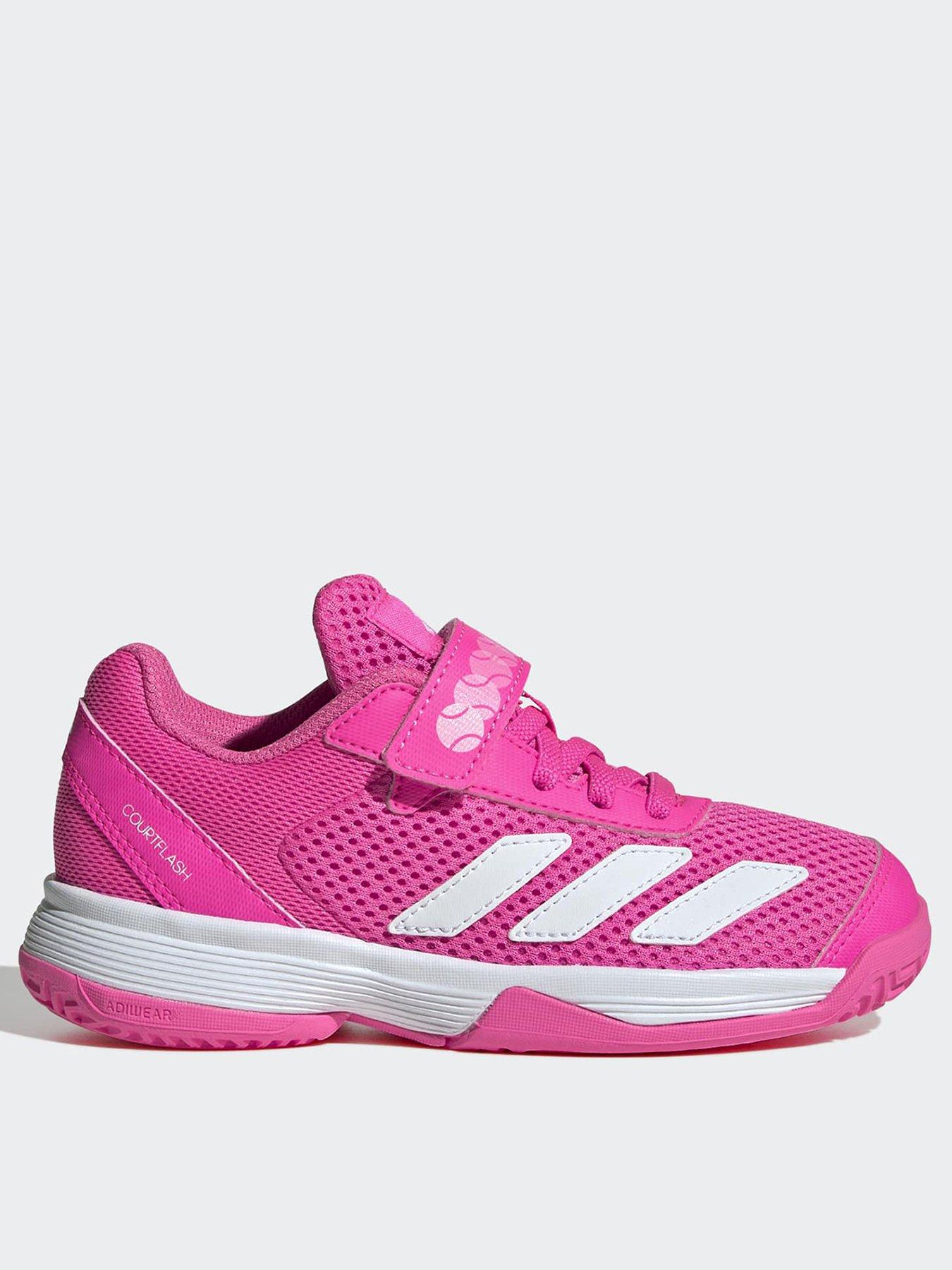 Adidas Girls Tennis Courtflash Shoe - Pink