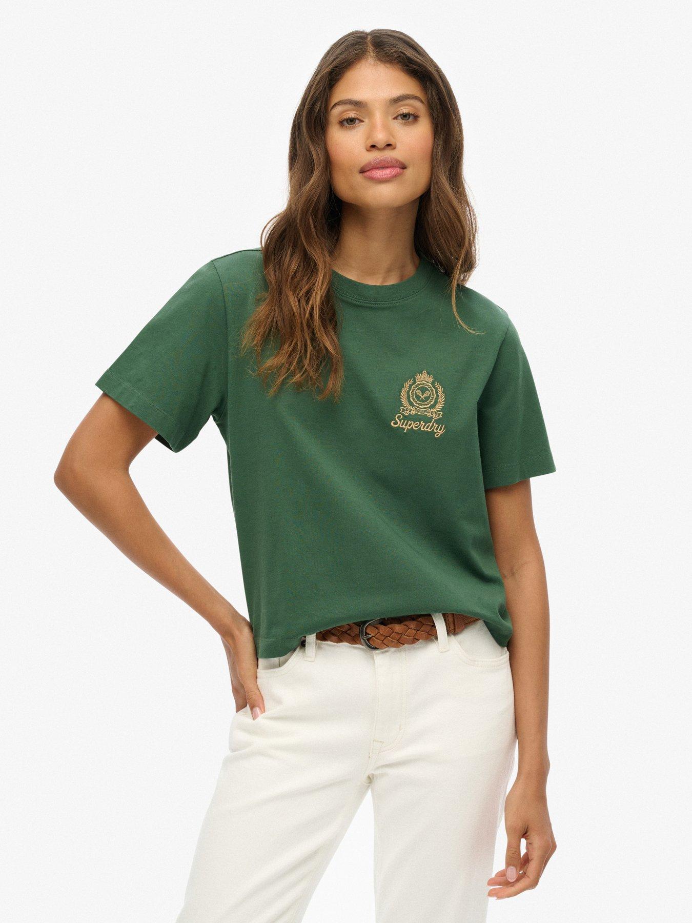 Superdry Country Club Boxy Loose T-Shirt - Deep Green