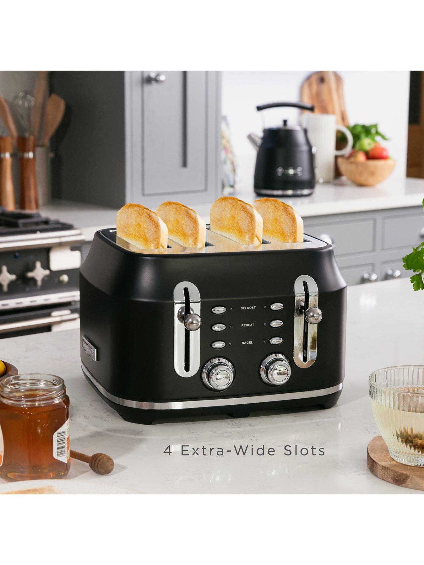 Rangemaster RMCL4S304BK Classic Toaster in Matt Black | Very