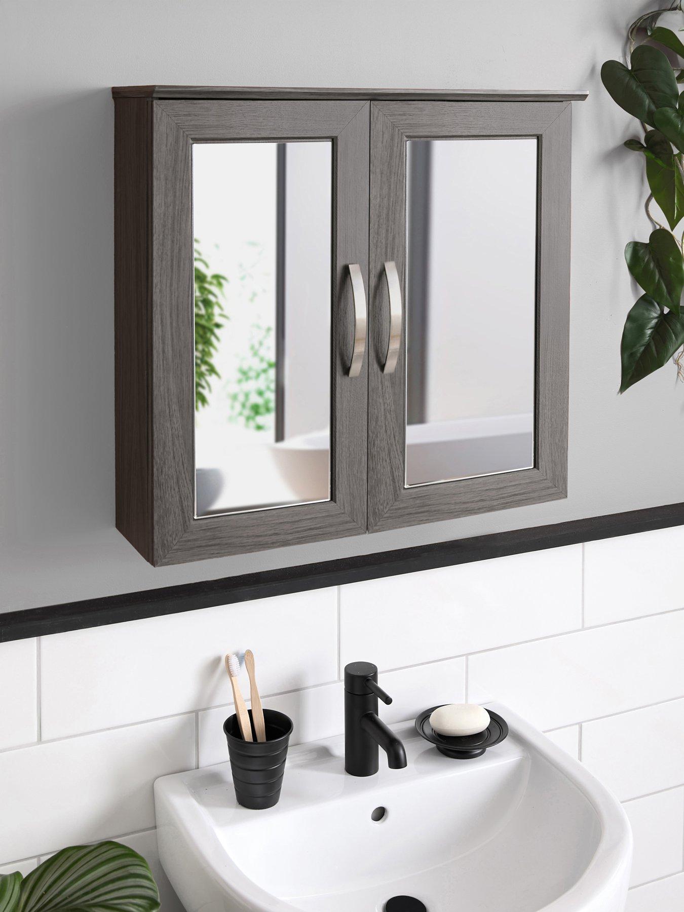Very Home Caledon 2 Door Mirror Cabinet - Grey Oak