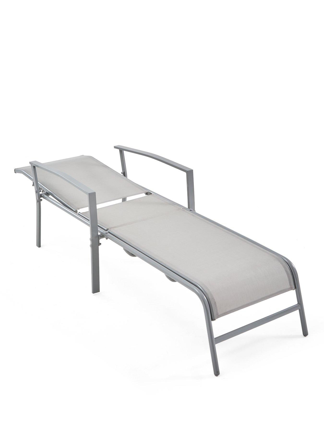 Image 4 of 7 of The Very Collection Set Of 2 Adjustable Loungers - Silver Grey