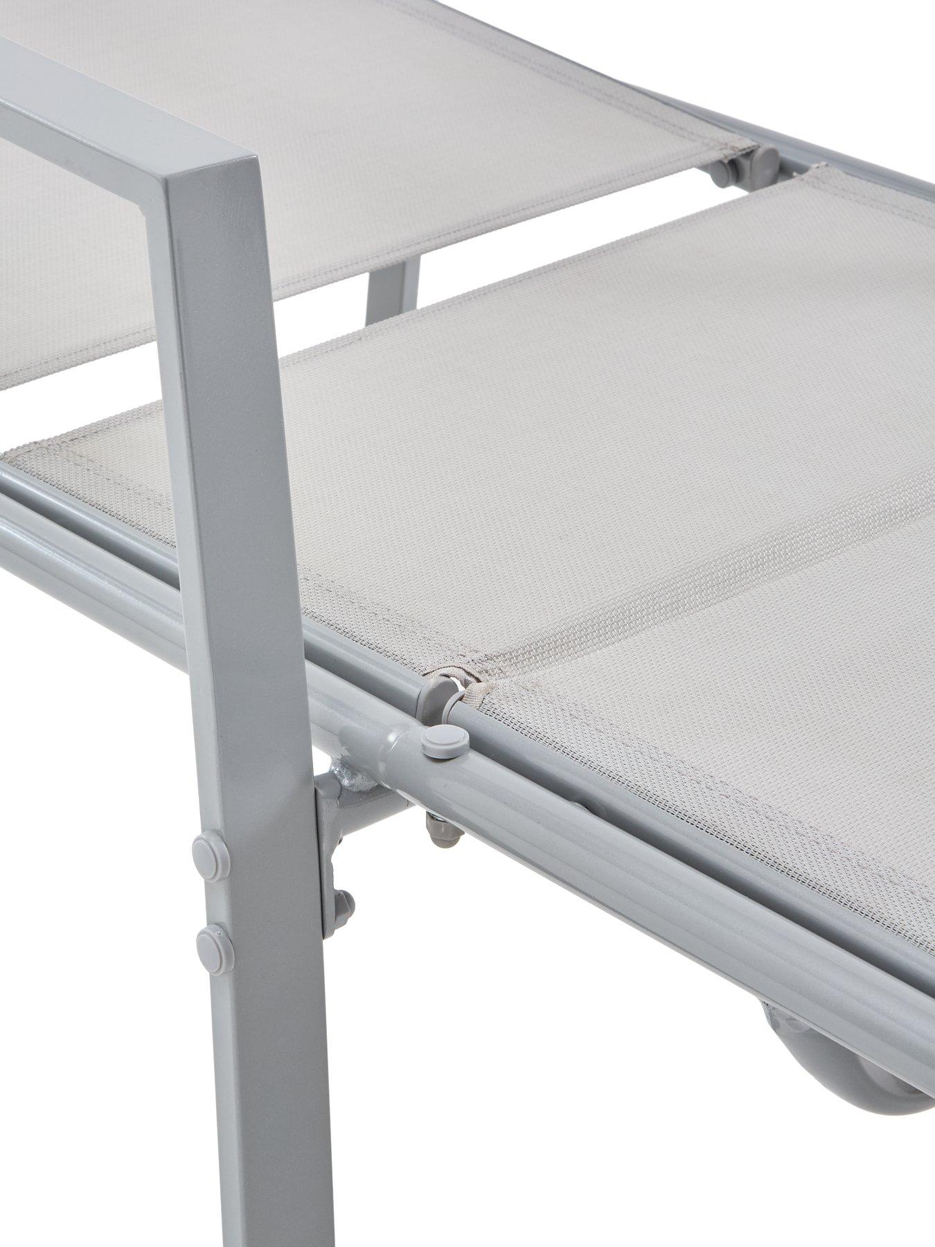 Image 5 of 7 of The Very Collection Set Of 2 Adjustable Loungers - Silver Grey