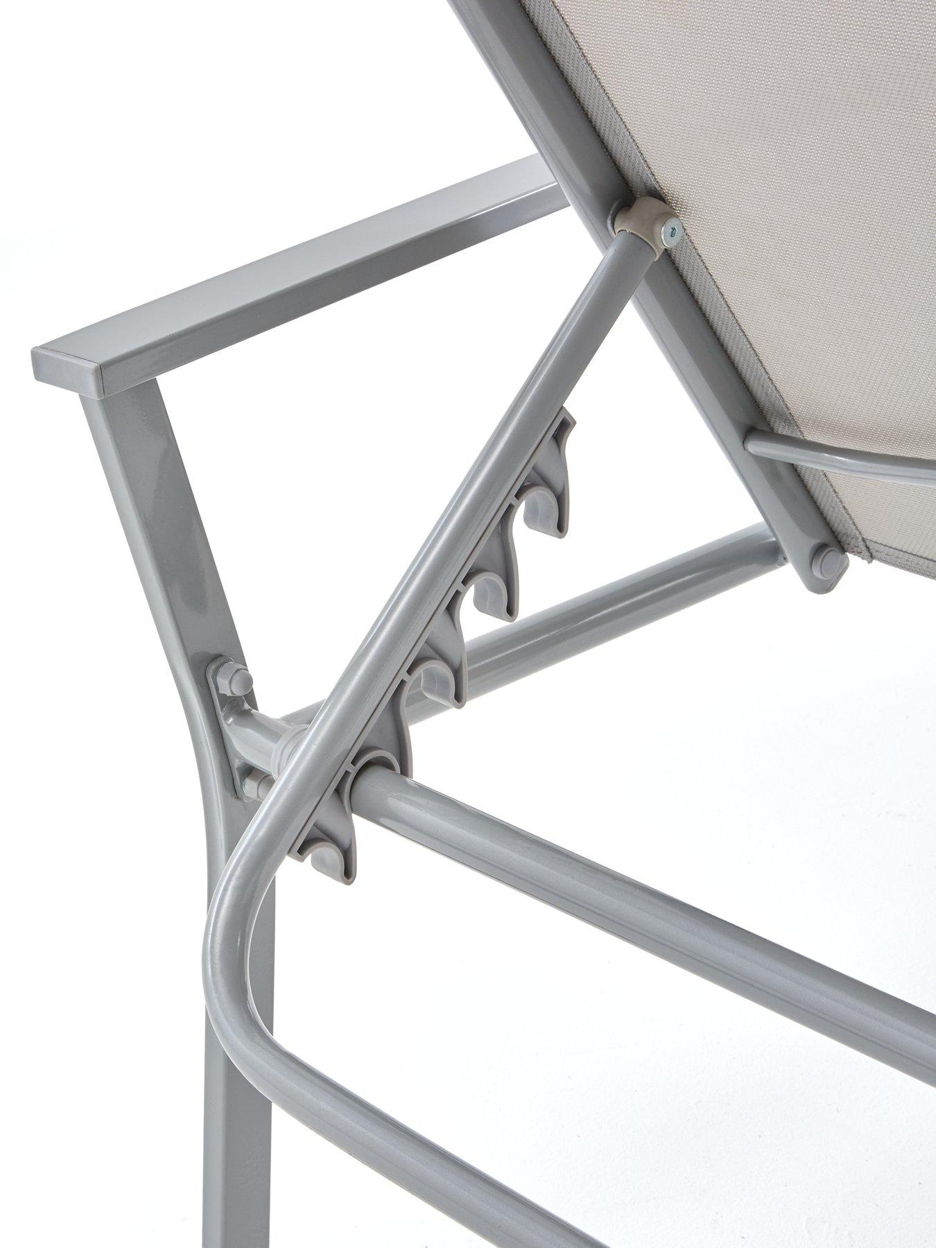 Image 6 of 7 of The Very Collection Set Of 2 Adjustable Loungers - Silver Grey