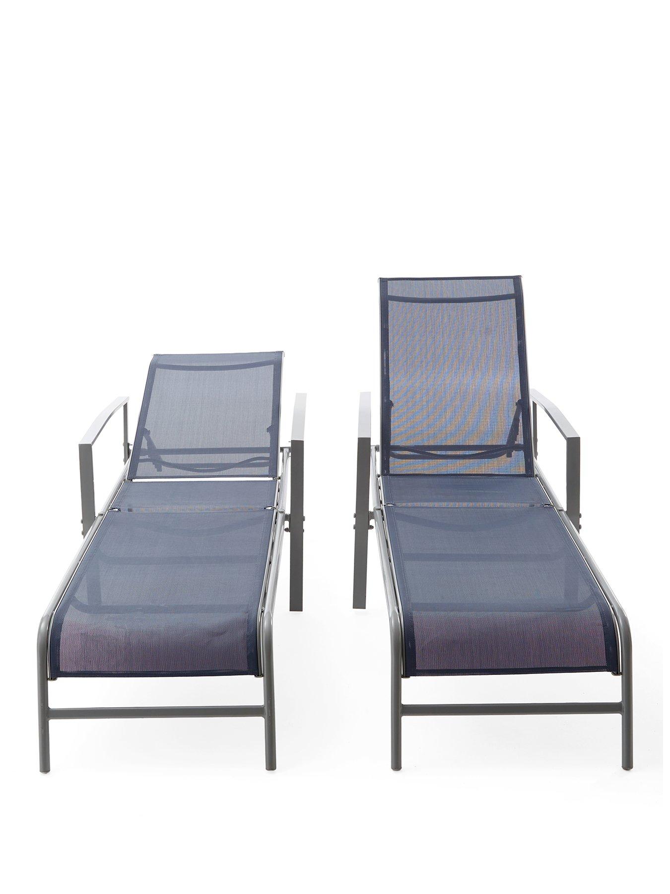 Image 2 of 7 of The Very Collection Set 2 Adjustable Loungers- Navy
