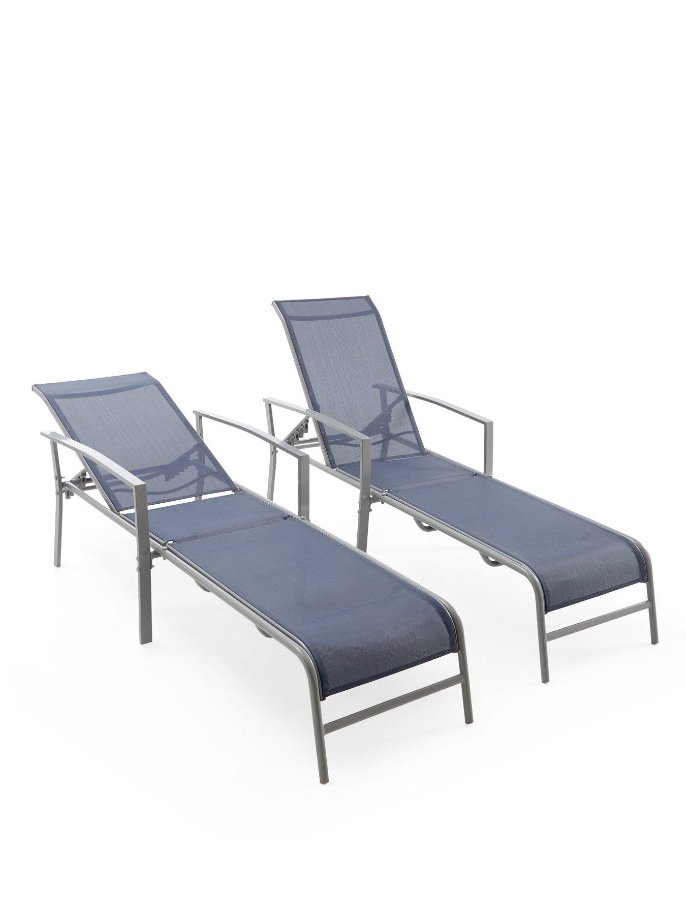 Image 3 of 7 of The Very Collection Set 2 Adjustable Loungers- Navy