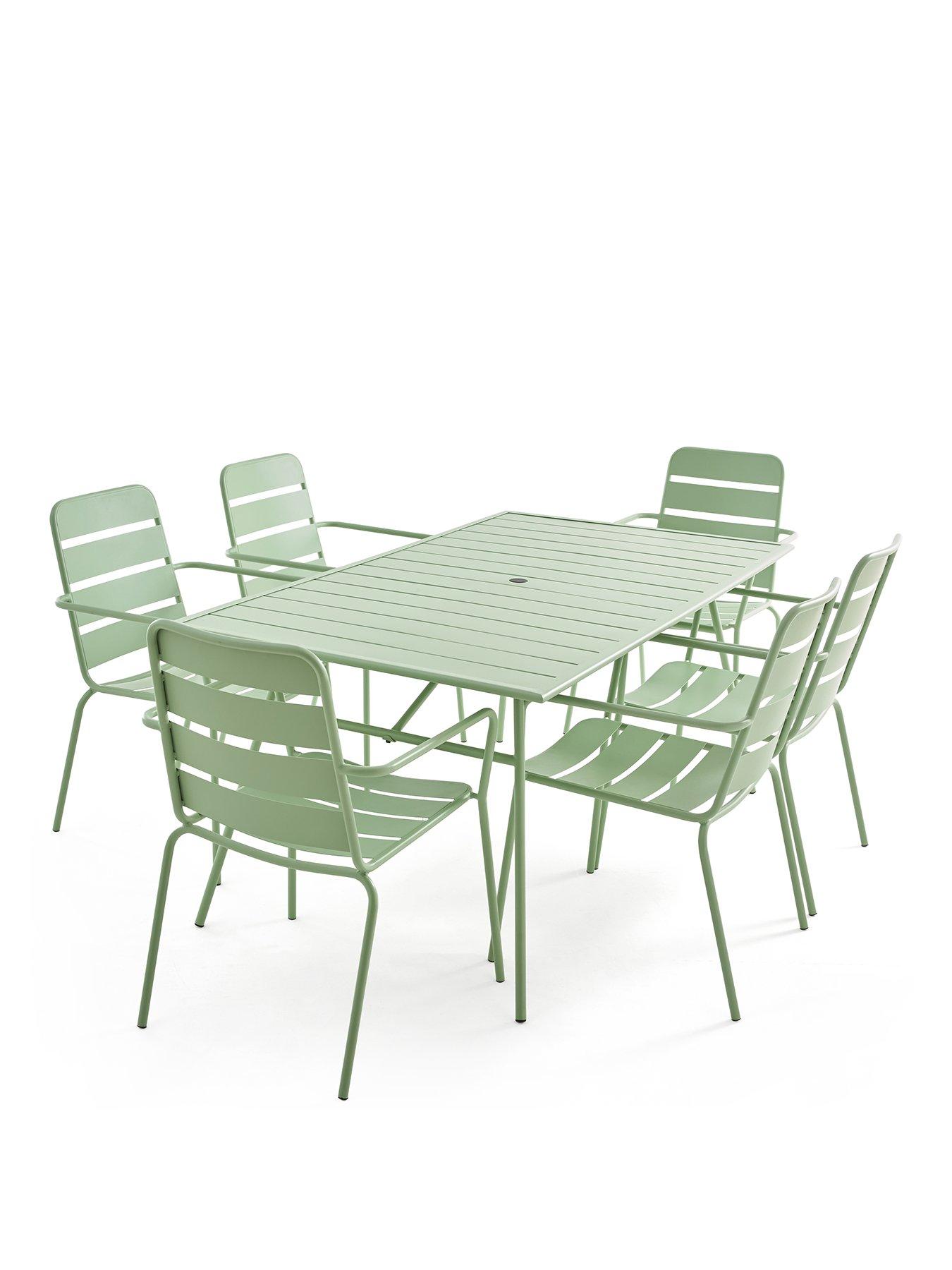 Image 2 of 7 of The Very Collection Palma 6 Seater Patio Set - Soft Green