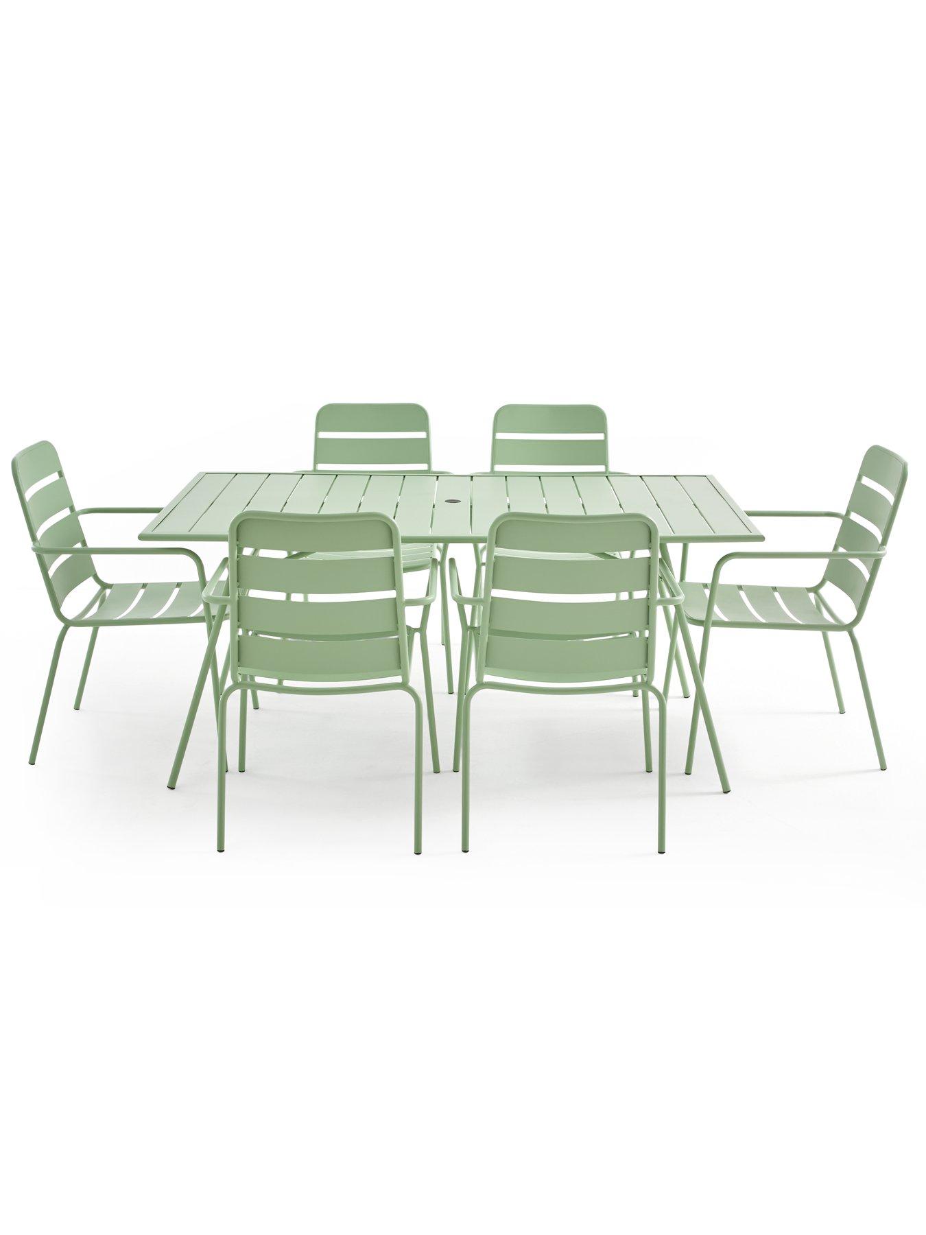 Image 3 of 7 of The Very Collection Palma 6 Seater Patio Set - Soft Green