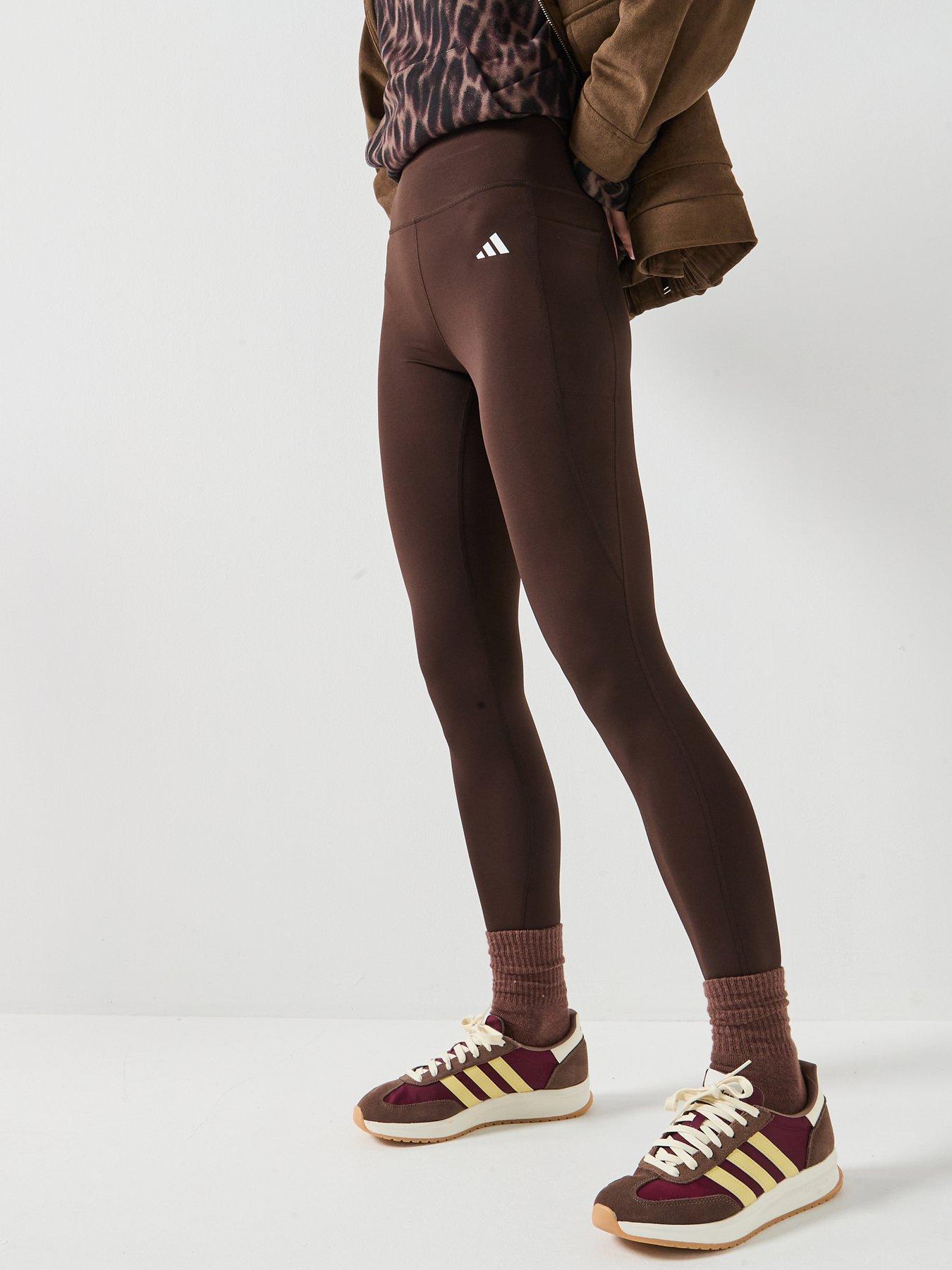 Image 1 of 6 of adidas Womens Training Workout Essentials Tights - Brown