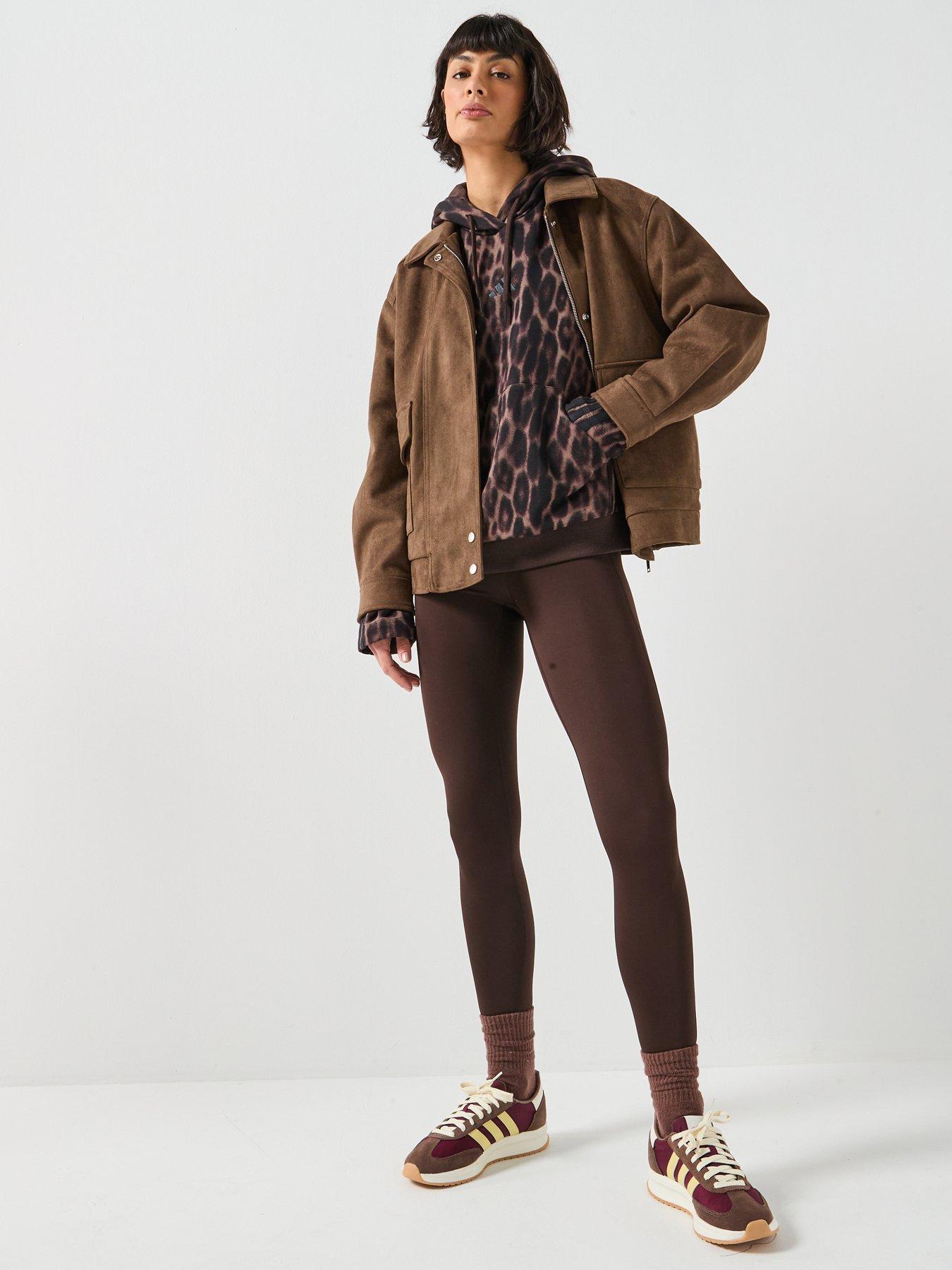 Image 3 of 6 of adidas Womens Training Workout Essentials Tights - Brown