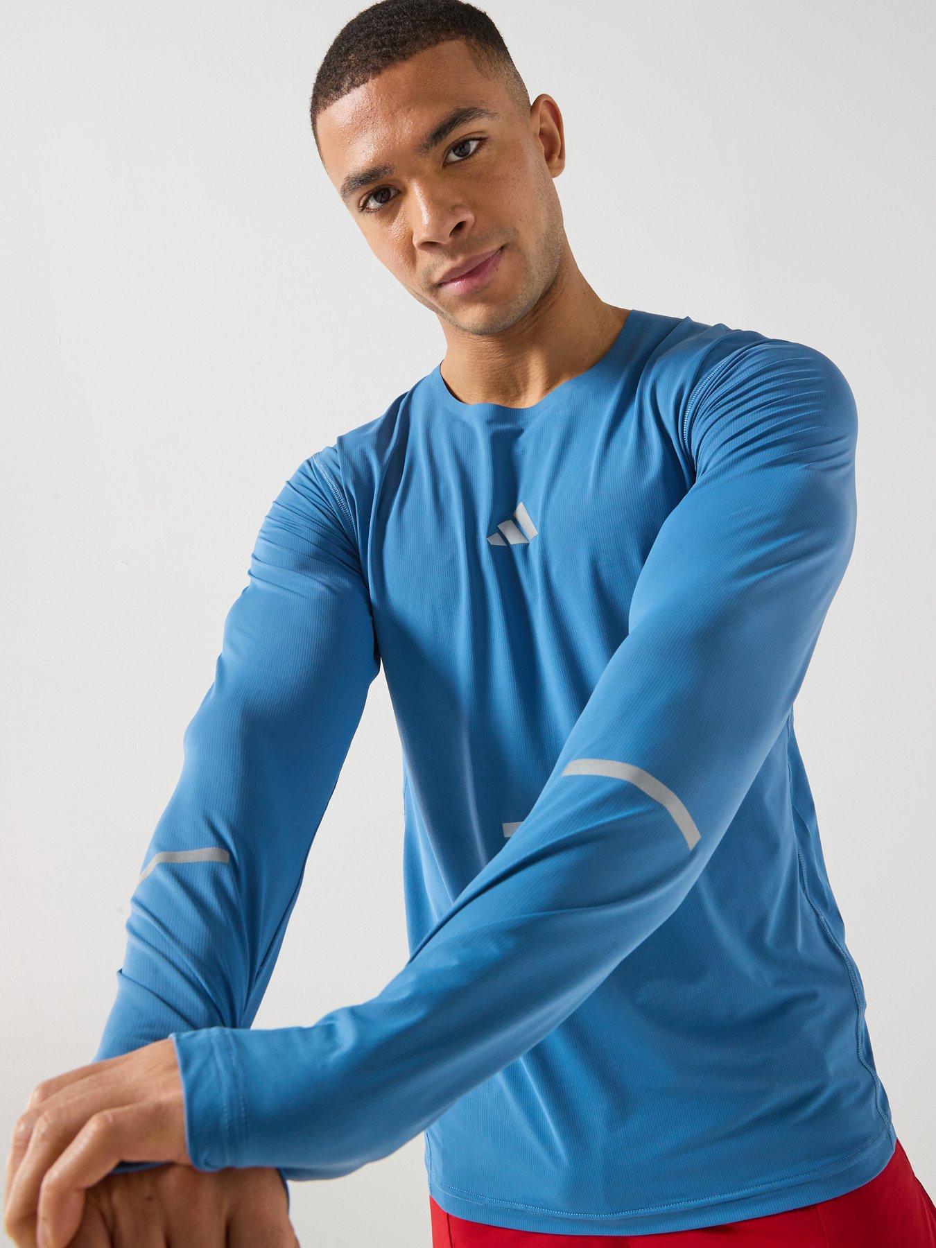 Image 1 of 6 of adidas Mens Running Adi365 Climacool Long Sleeve T-Shirt - Blue