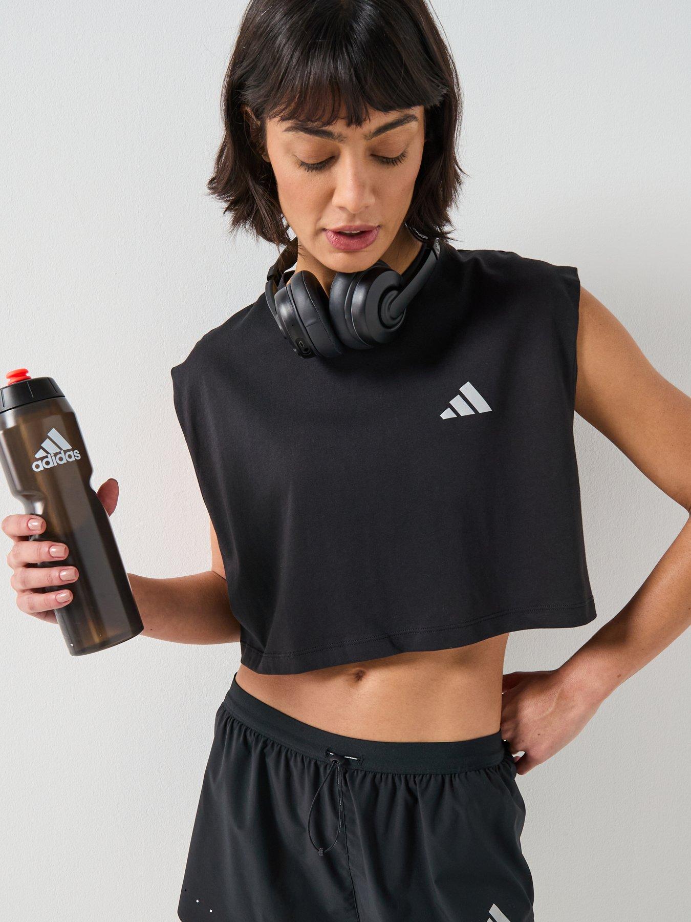 adidas Womens Running Adi365 Essentials Crop T-Shirt - Black