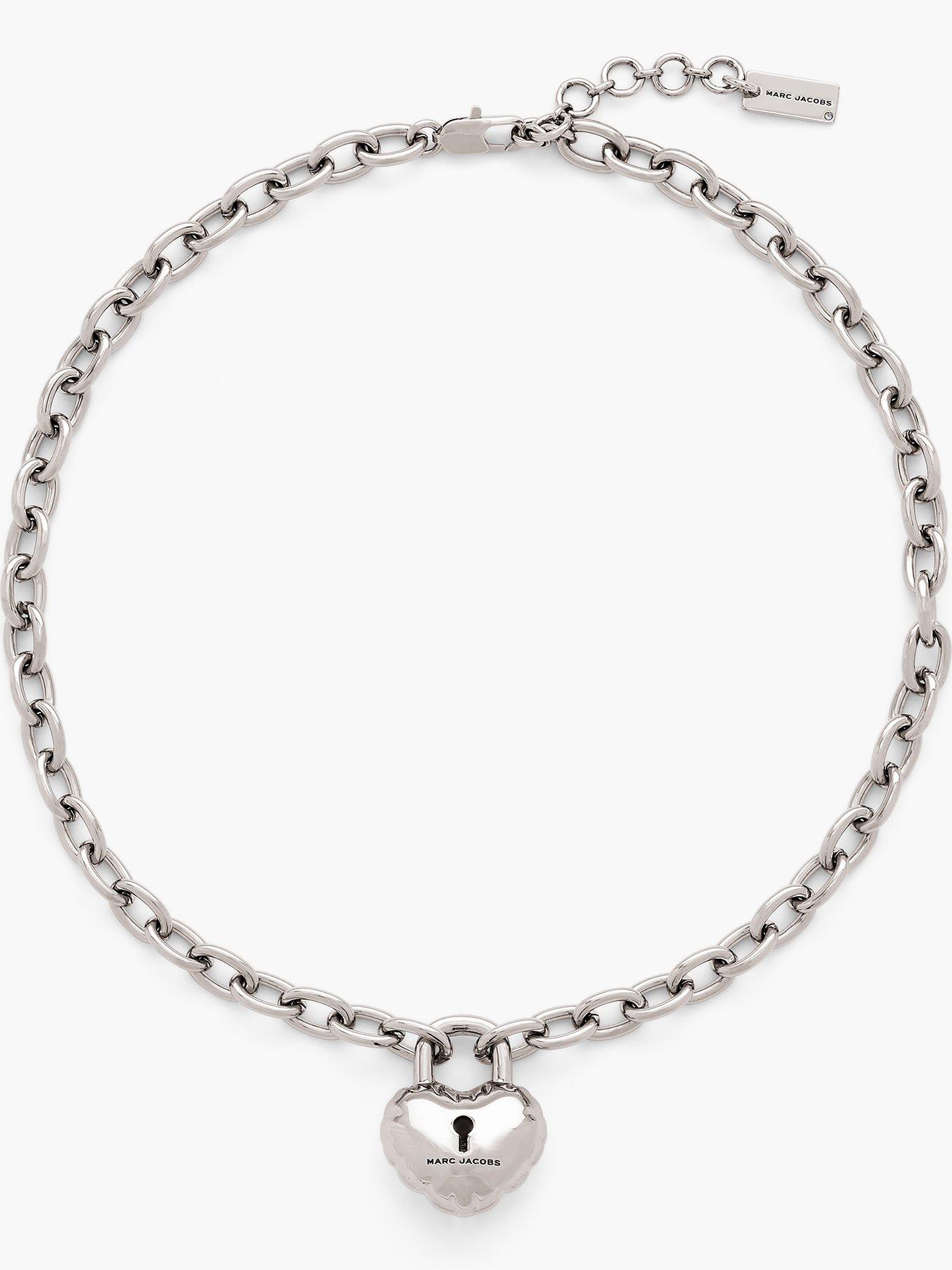 MARC JACOBS Balloon Heart Lock Pendant Necklace - Silver
