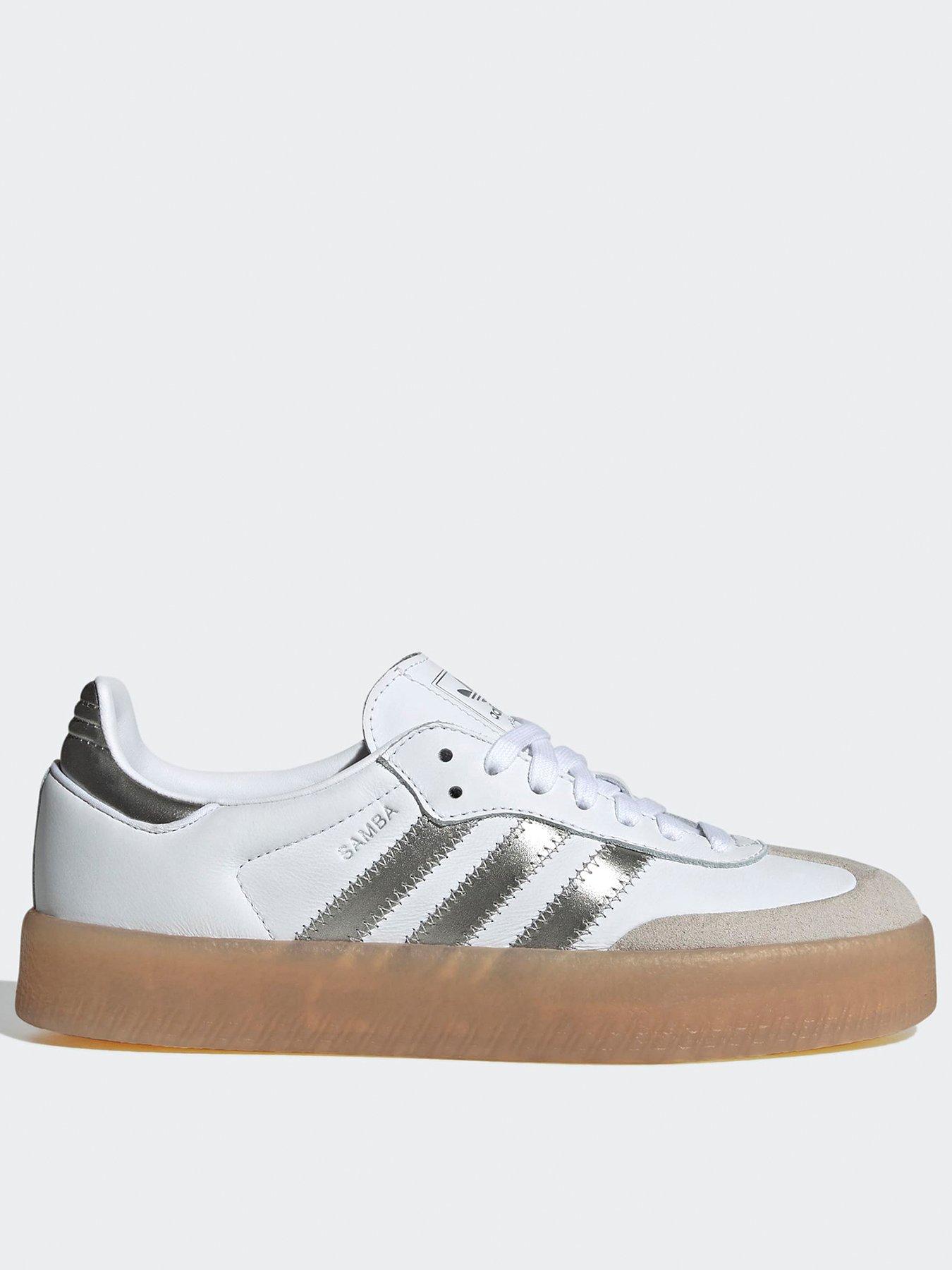 adidas Originals Womens Samba Trainers - White/silver | Very