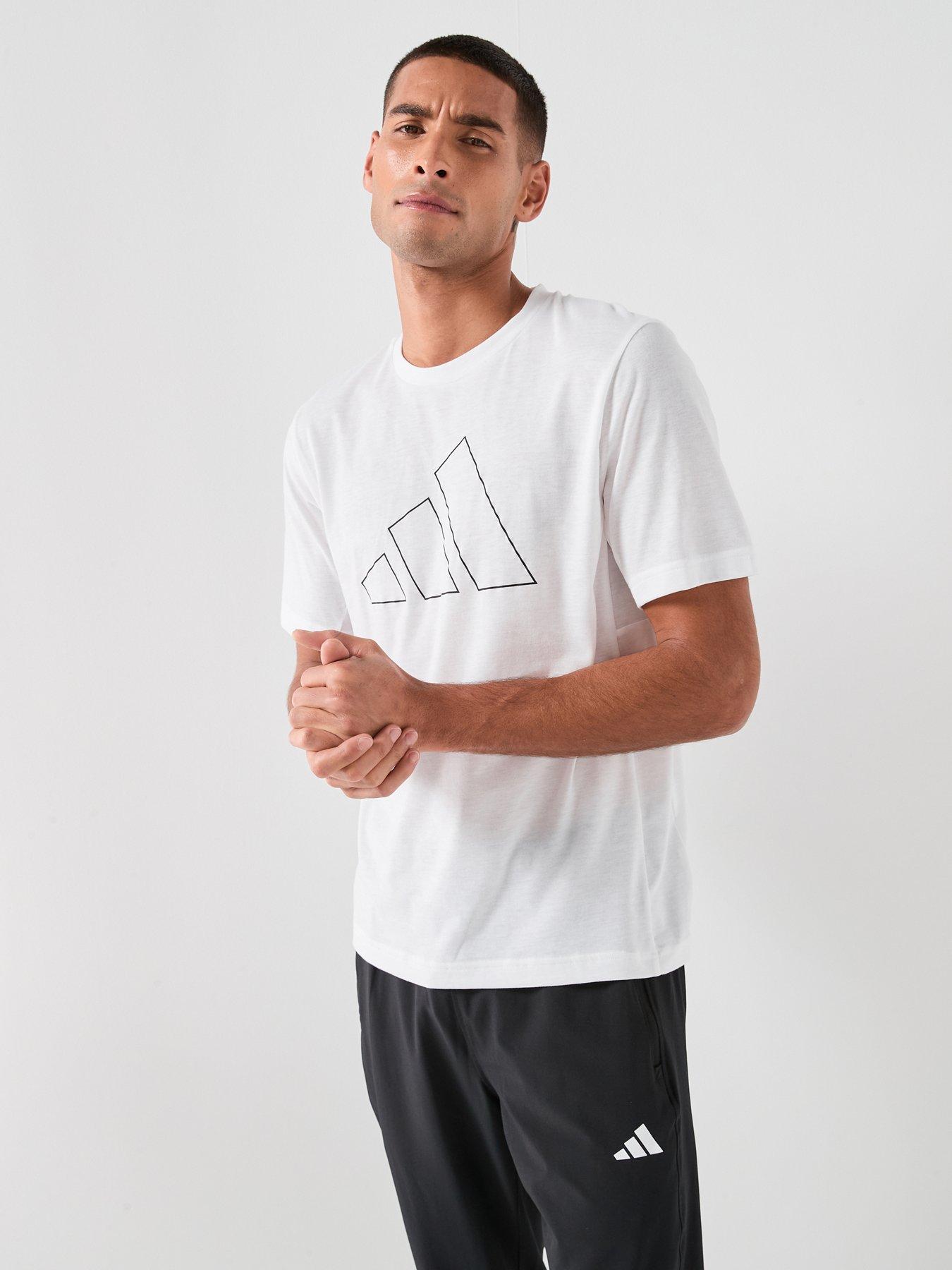 Image 1 of 6 of adidas Mens Training Workout Essentials T-Shirt - White