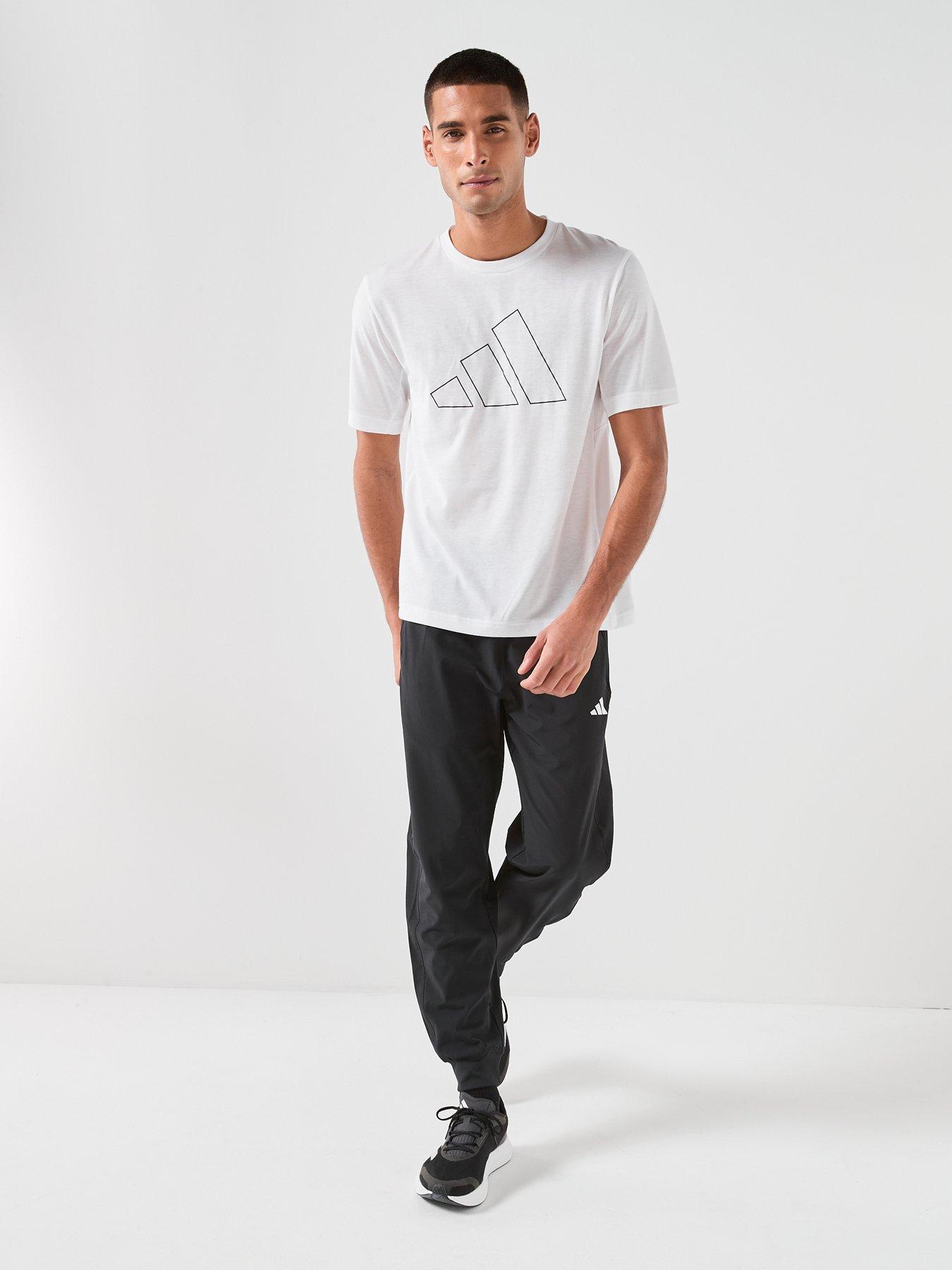 Image 3 of 6 of adidas Mens Training Workout Essentials T-Shirt - White