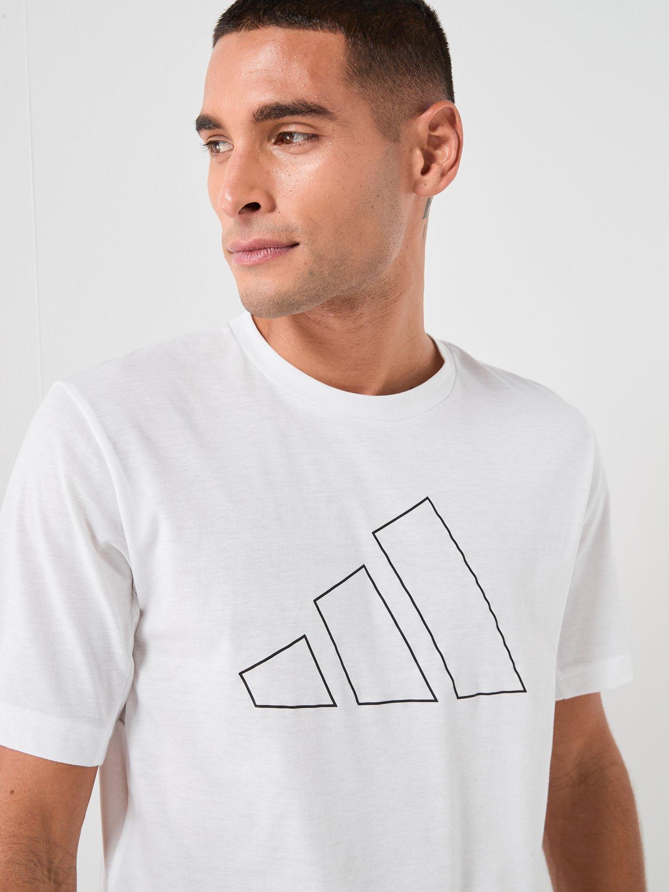 Image 4 of 6 of adidas Mens Training Workout Essentials T-Shirt - White