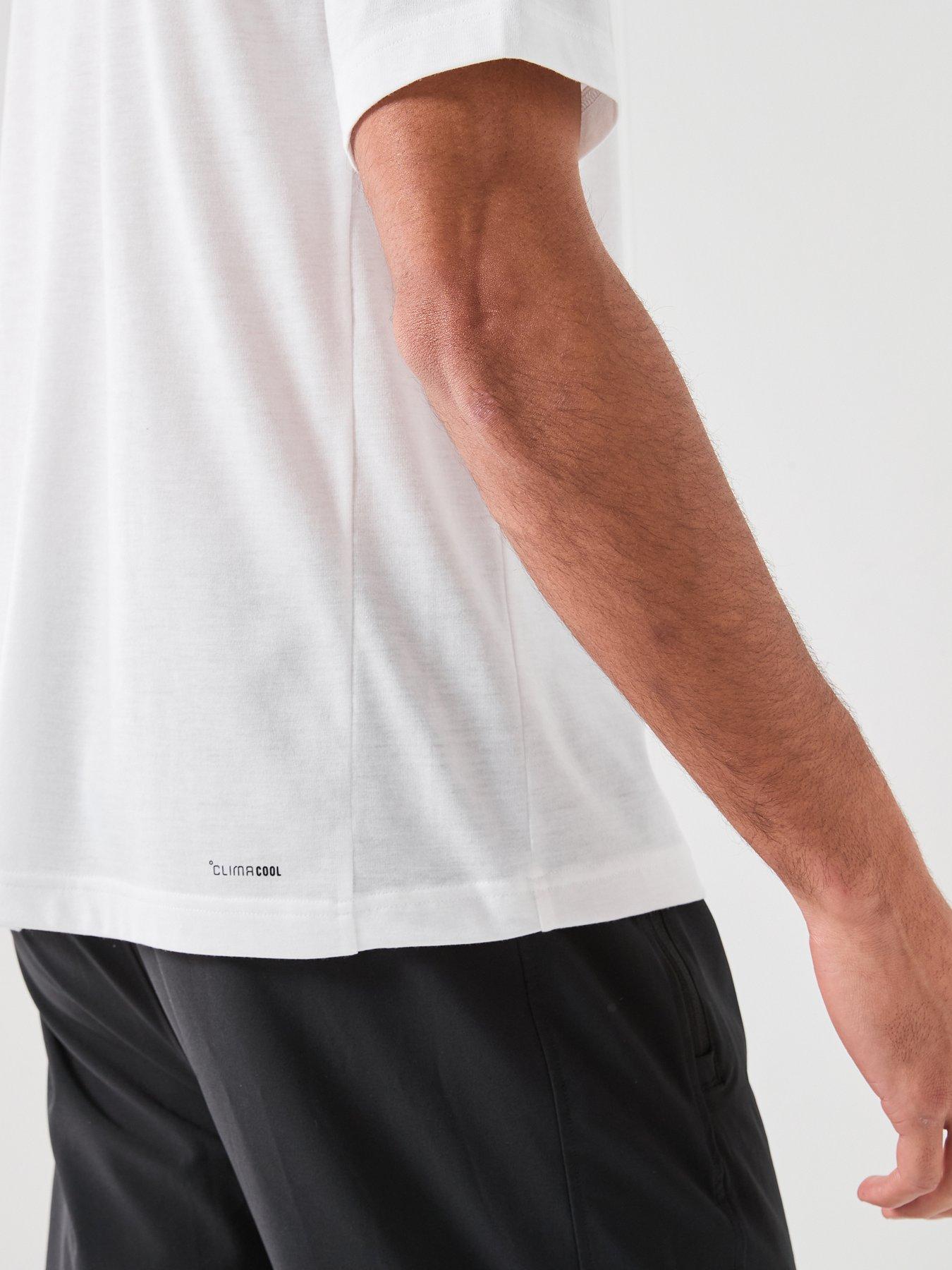 Image 5 of 6 of adidas Mens Training Workout Essentials T-Shirt - White