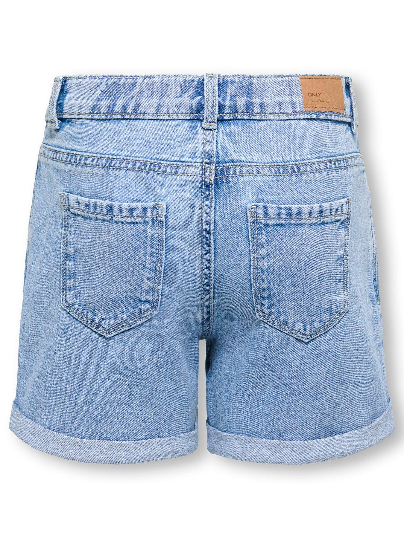 Image 3 of 7 of Only Kids Girls Mom Denim Shorts - Light Blue