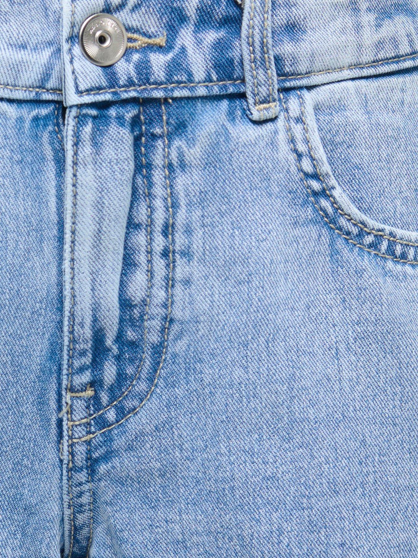 Image 7 of 7 of Only Kids Girls Mom Denim Shorts - Light Blue