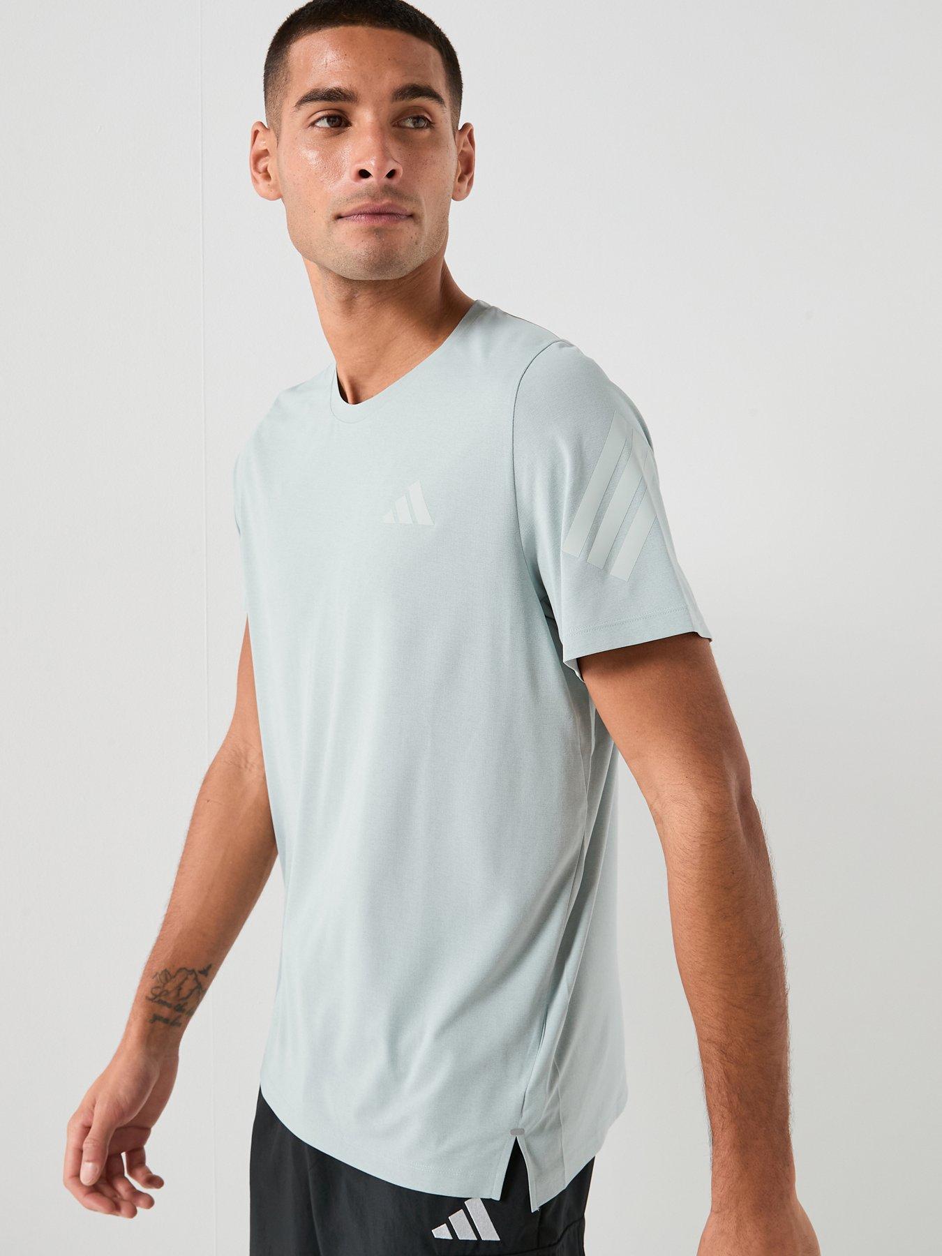 adidas Mens Running Adi365 Iconic Stripes T-Shirt - Green