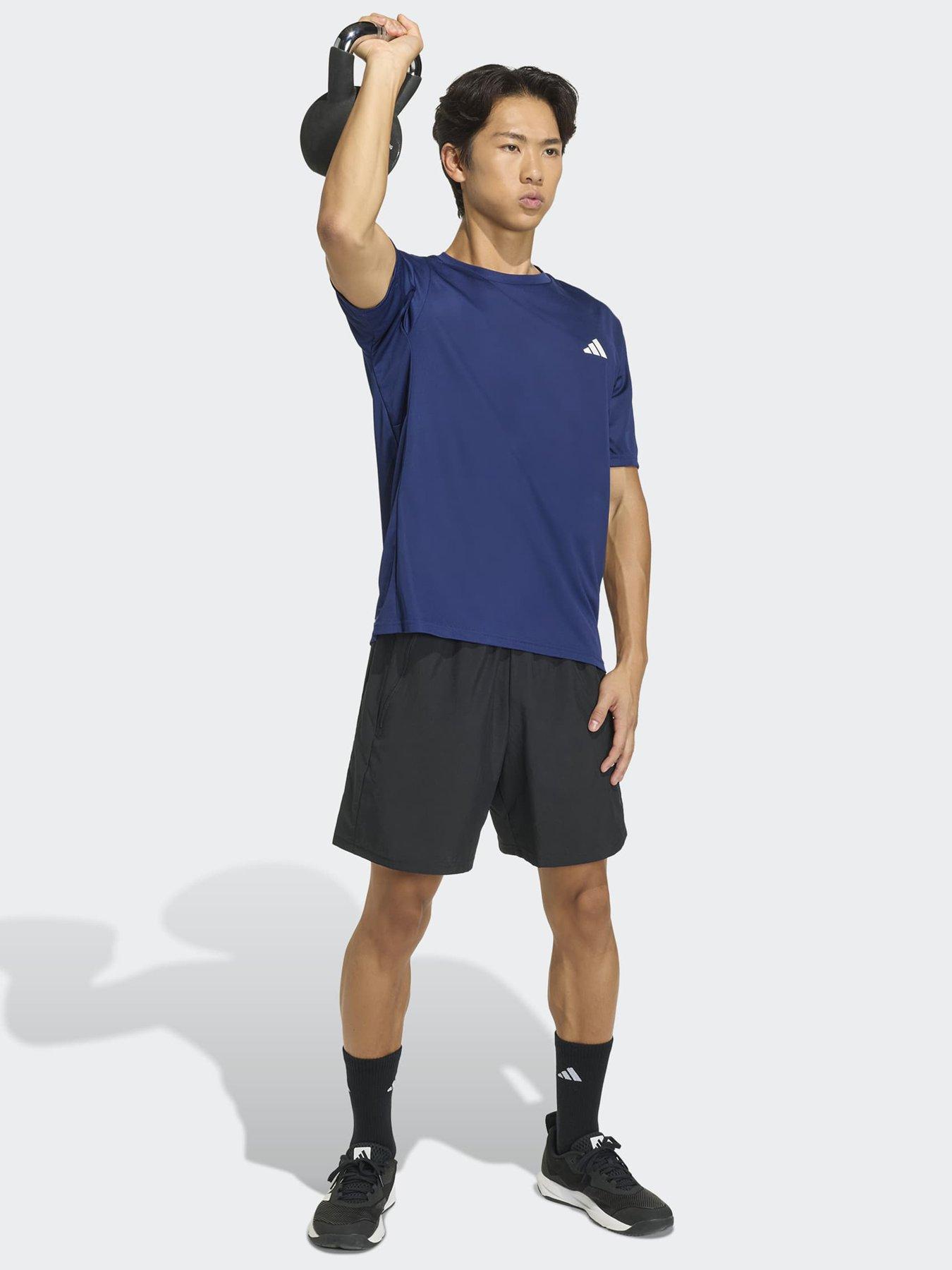 Image 3 of 5 of adidas Mens Training Workout Essentials T-Shirt - Blue