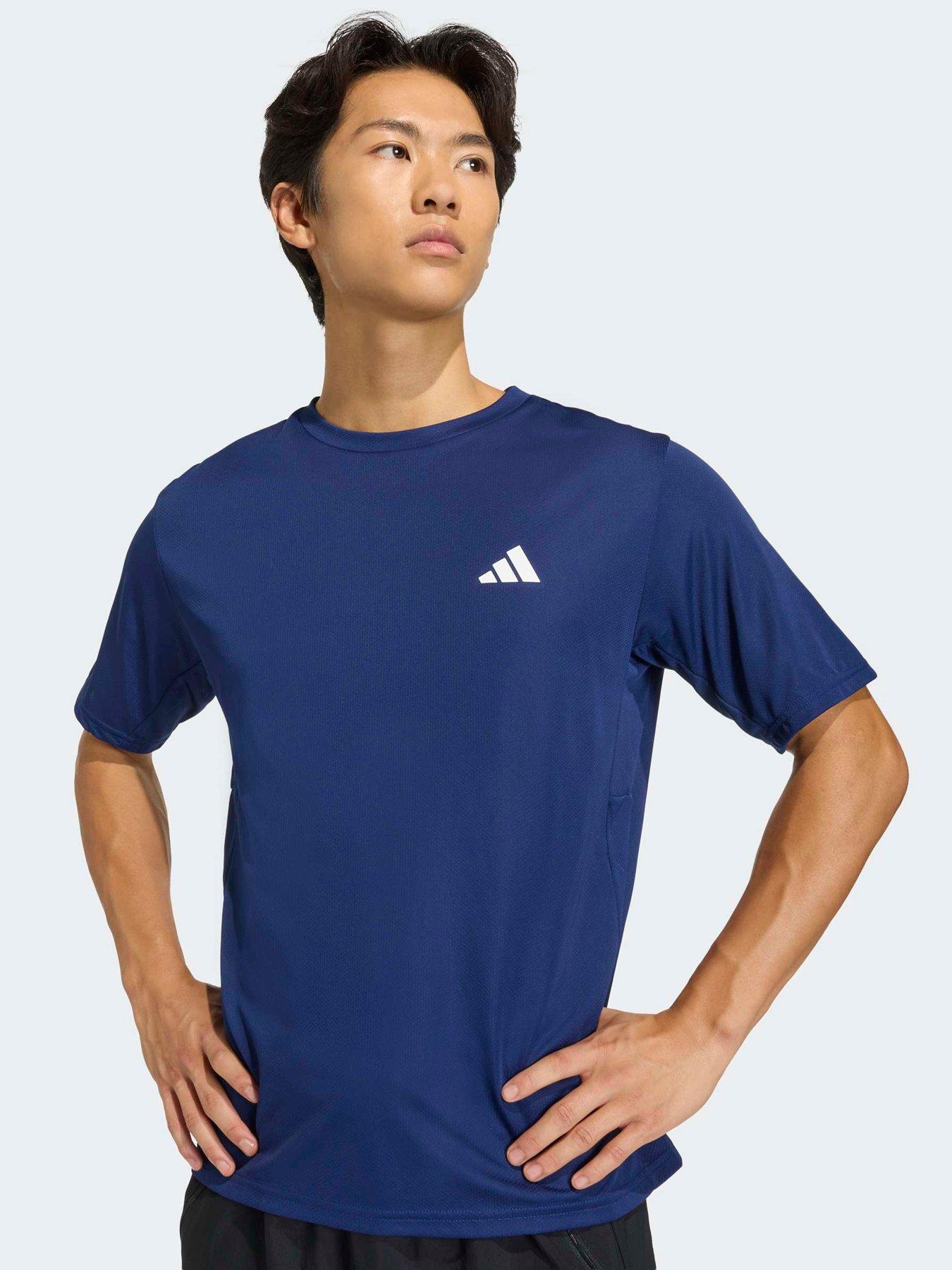 Image 4 of 5 of adidas Mens Training Workout Essentials T-Shirt - Blue