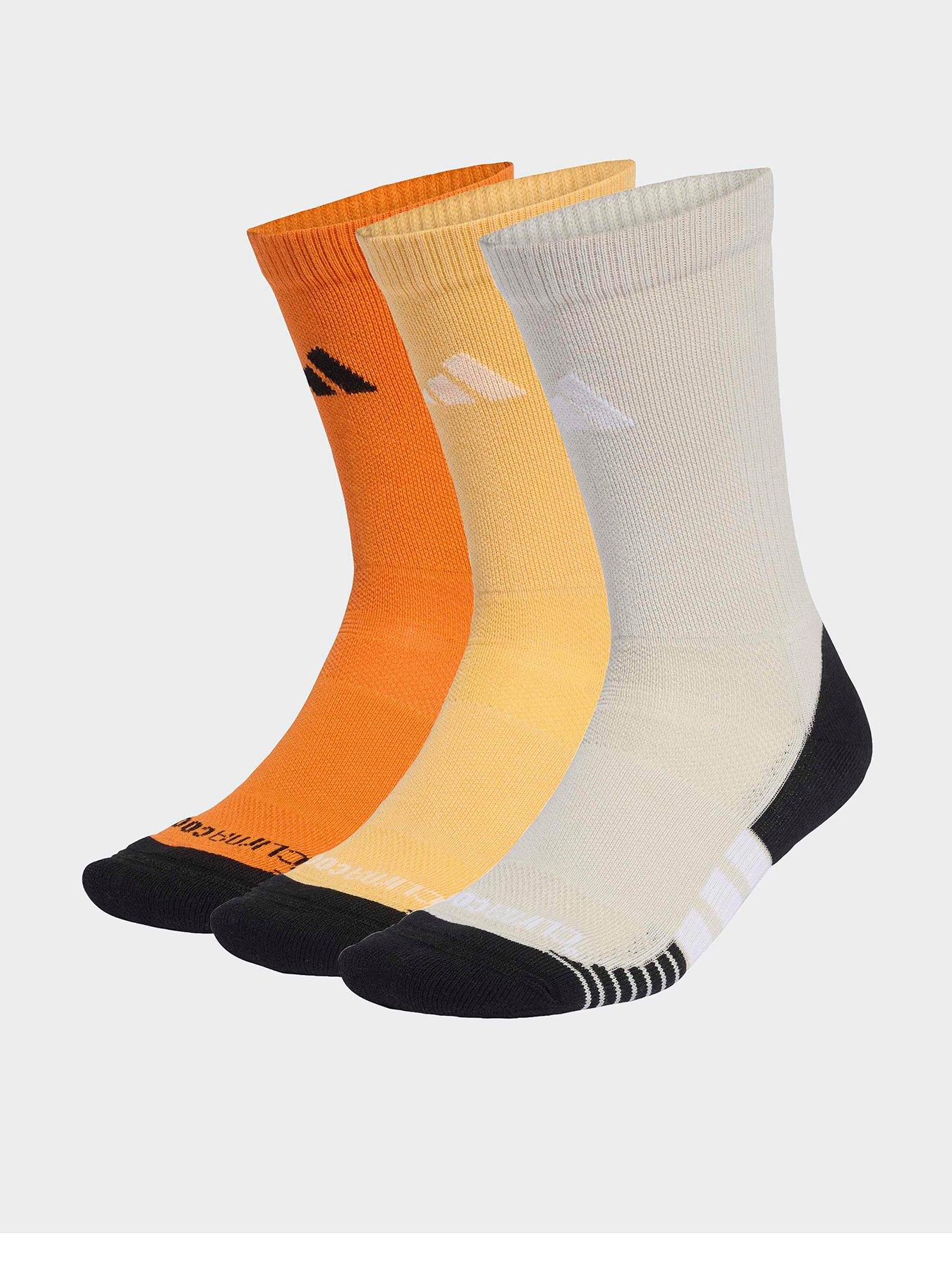 Image 1 of 4 of adidas Unisex Training Cushioned Crew 3 Pack Socks - Orange