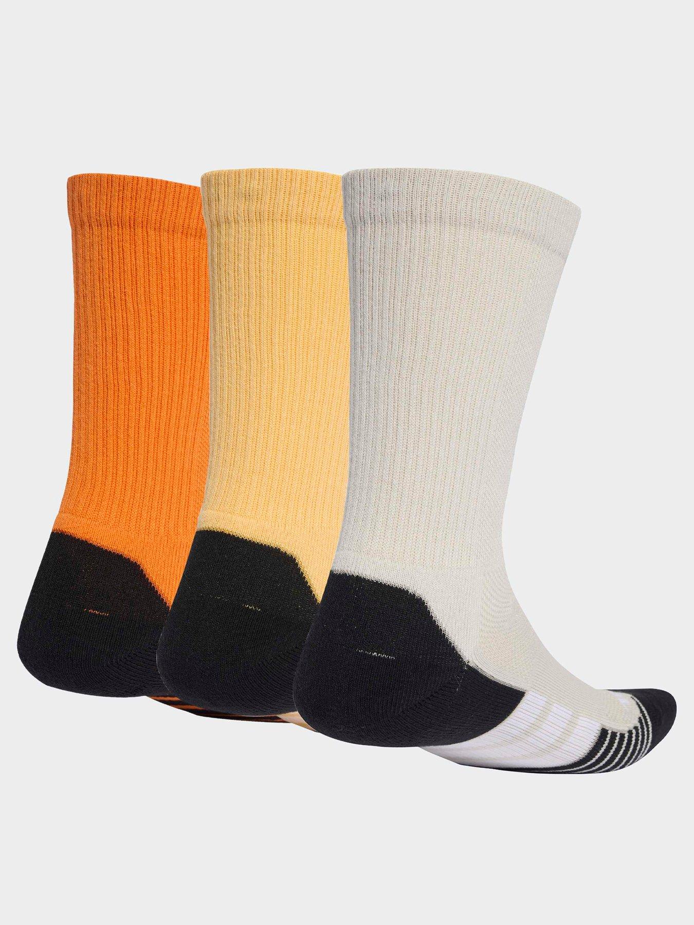 Image 2 of 4 of adidas Unisex Training Cushioned Crew 3 Pack Socks - Orange