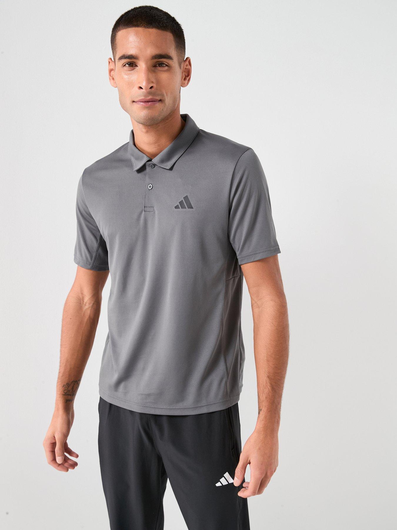 Adidas Mens Training Workout Essentials Polo Shirt - Grey
