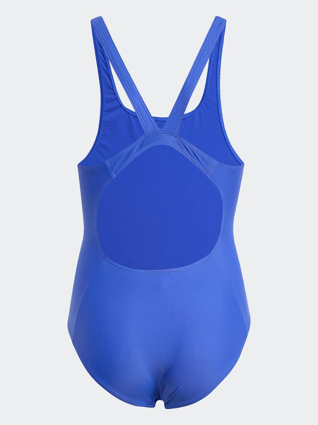 Image 2 of 6 of adidas Junior Girls Essentials V Back Swimsuit - Blue