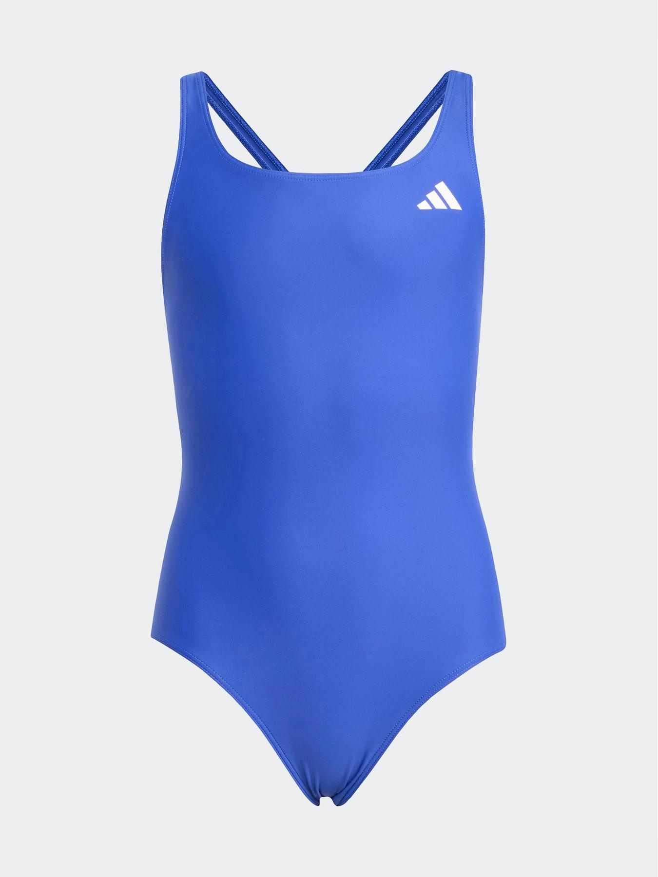 Image 6 of 6 of adidas Junior Girls Essentials V Back Swimsuit - Blue
