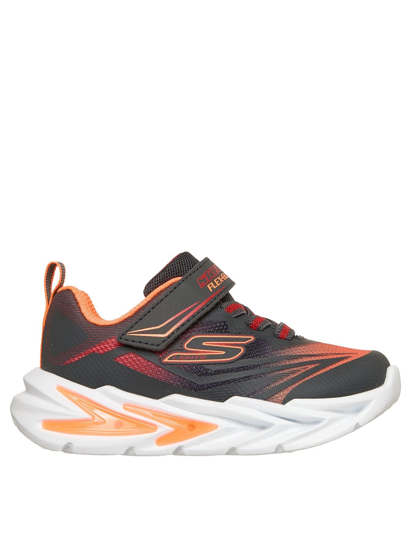 Skechers Kids Lighted Gore  &  Strap Sneaker W/ Midsole Techpiece