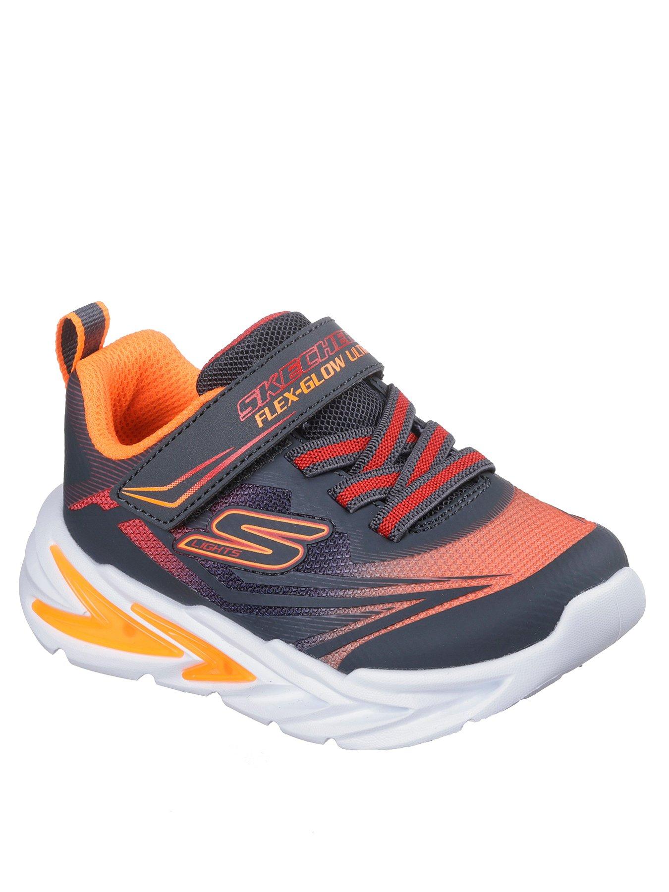 Image 2 of 5 of Skechers Kids Skechers S-lights: Flex-glow Ultra Trainer - Black/orange